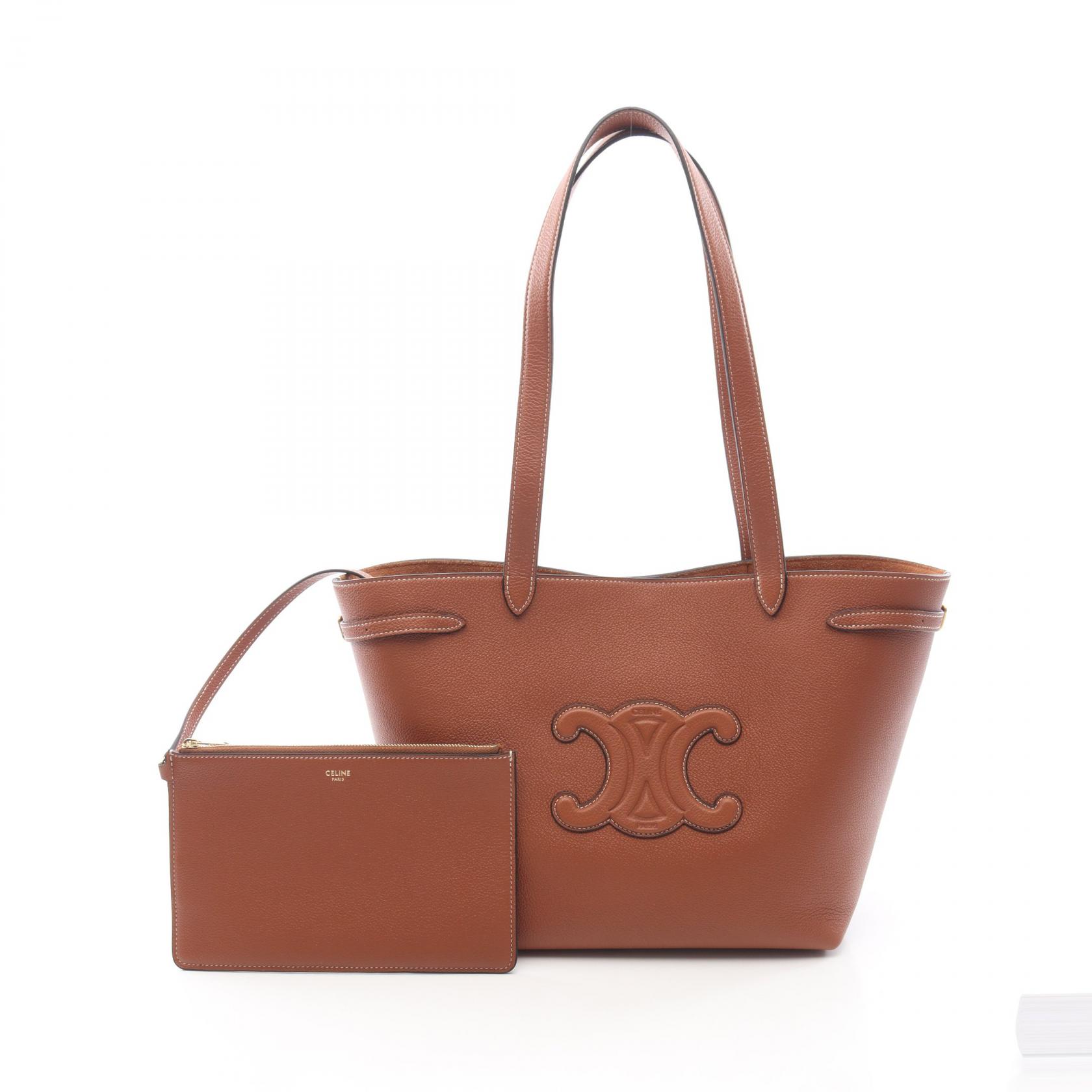 セリーヌ CELINE スモール カバ アナイス キュイル トリオンフ トートバッグ バッグ レザー レディース ブラウン系 121753ENY04LU 【新品】