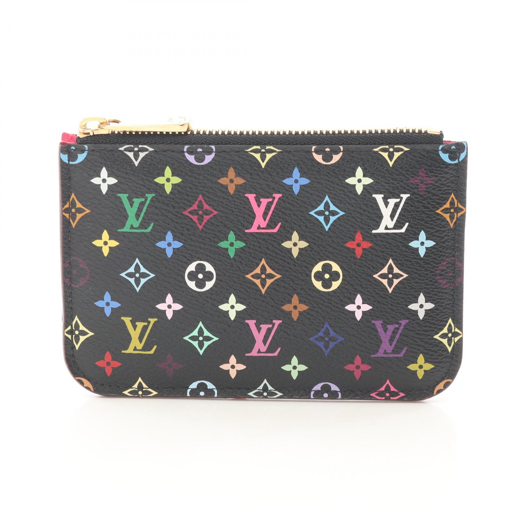 【5千円OFFクーポン対象】ルイ・ヴィトン LOUIS VUITTON ポシェットクレ コインケース 財布 キャンバス PVC モノグラム・マルチカラー レディース ブラック系 M93735 【中古】