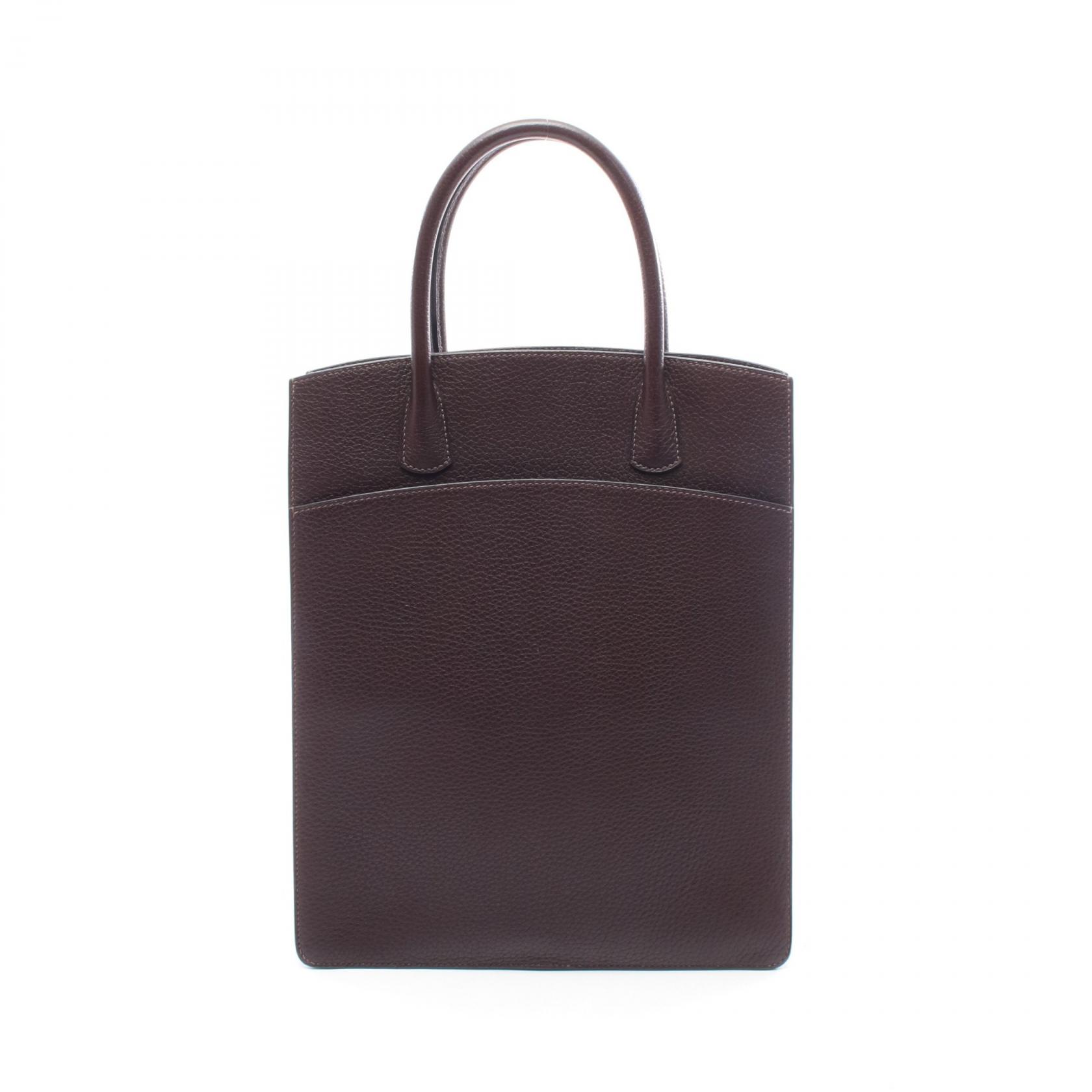 【P5倍×15%OFFクーポン】エルメス HERMES ホワイトバスアップ トートバッグ バッグ レザー フィヨルド レディース ブラウン系 【中古】