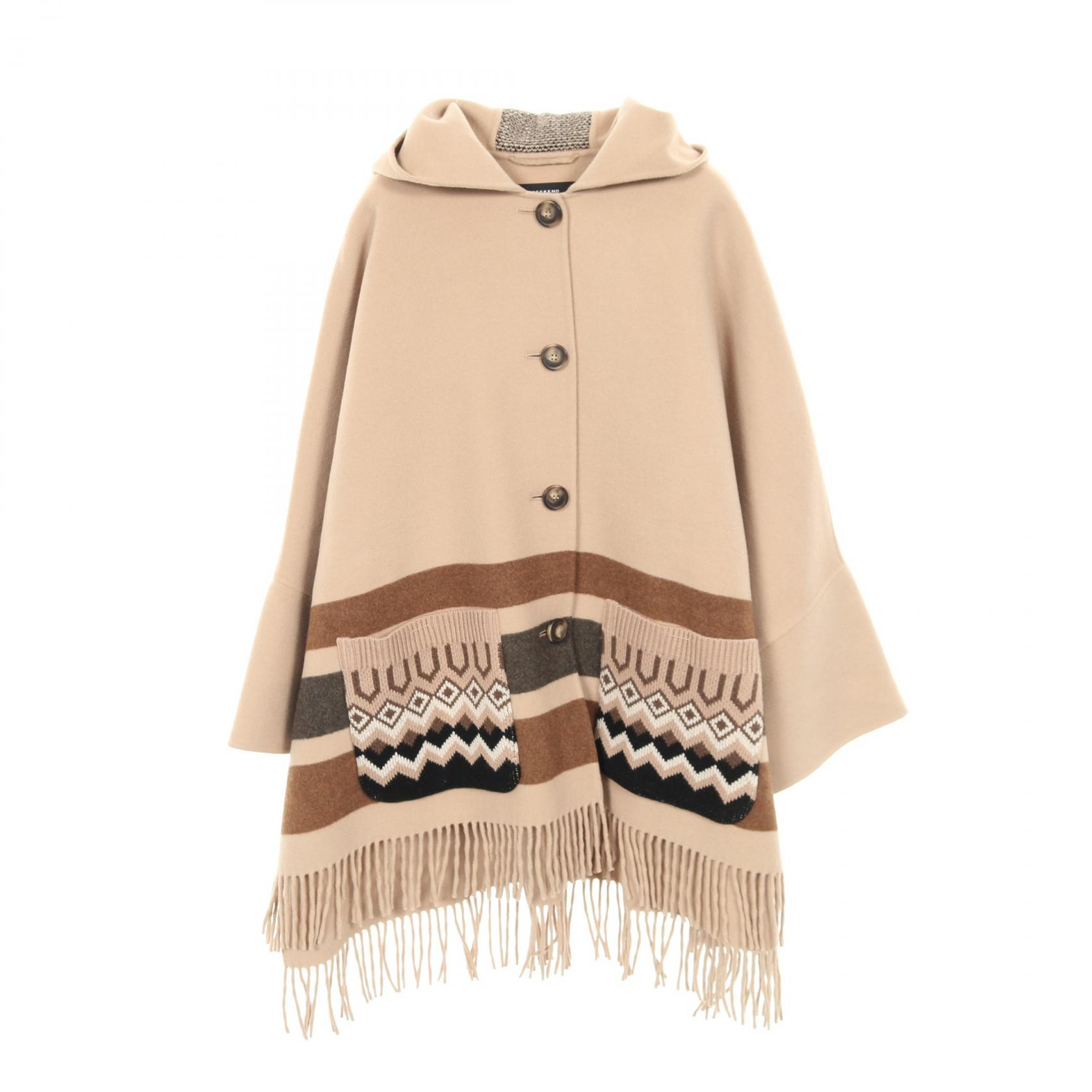ウィークエンド マックスマーラ WEEK END Max Mara CUCITO A MANO ポンチョ 衣料品 アウター ウール レディース ベージュ系 / ブラウン系 【中古】 36,400円