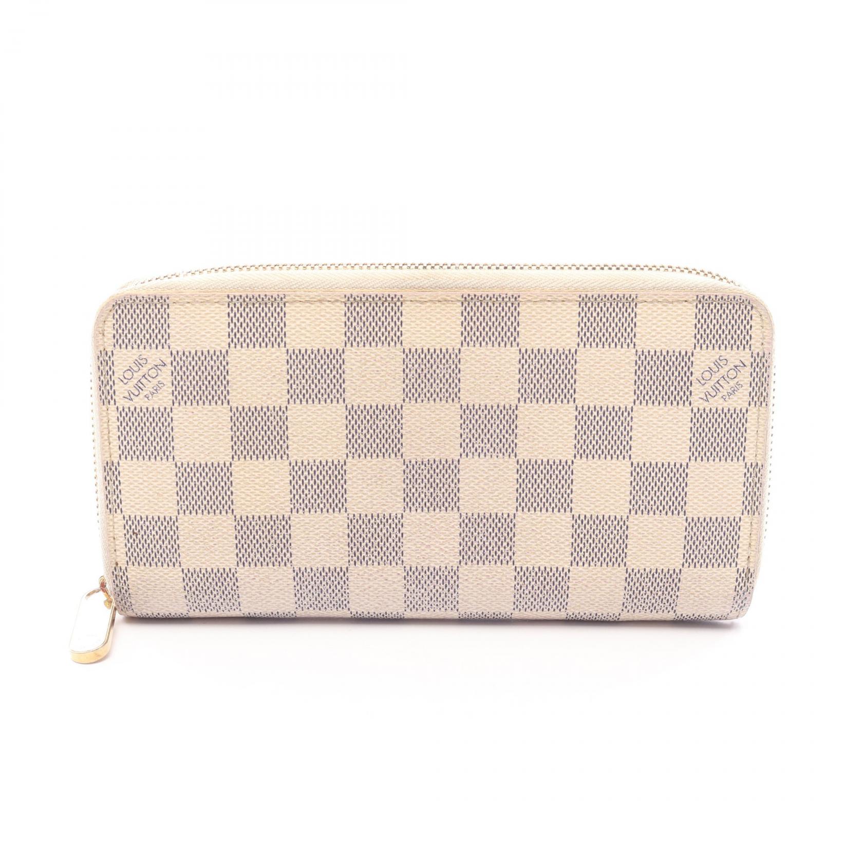 ルイ・ヴィトン LOUIS VUITTON ジッピーウォレット ラウンド長財布 財布 キャンバス PVC ダミエ・アズール レディース ホワイト系 N41660 【中古】