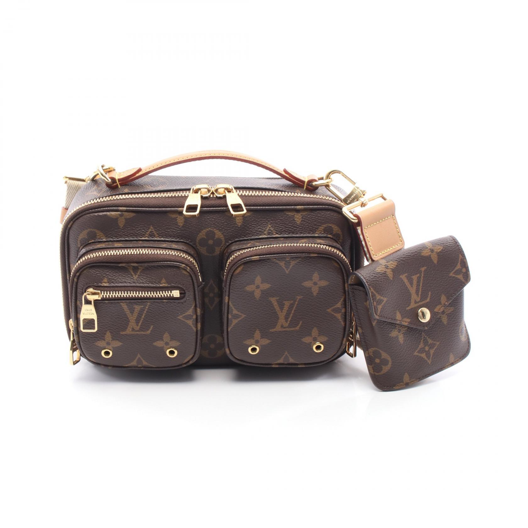 【10%OFFクーポン対象】ルイ・ヴィトン LOUIS VUITTON ユーティリティ クロスボディ ハンドバッグ バッグ PVCコーティングキャンバス レザー モノグラム レディース ブラウン系 M80446 【中古】
