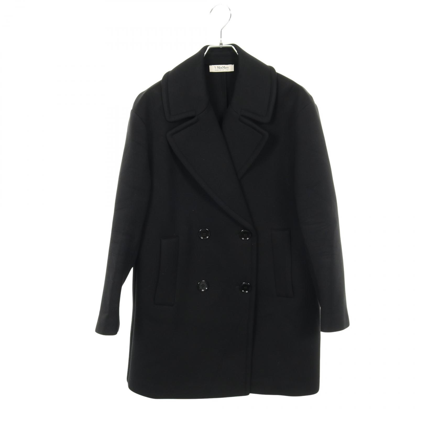 【P5倍×5%OFFクーポン】エス マックスマーラ 'S Max Mara GRADI グラーディ スキューバ ジャージー ピーコート 衣料品 アウター レーヨン レディース ブラック系 【中古】