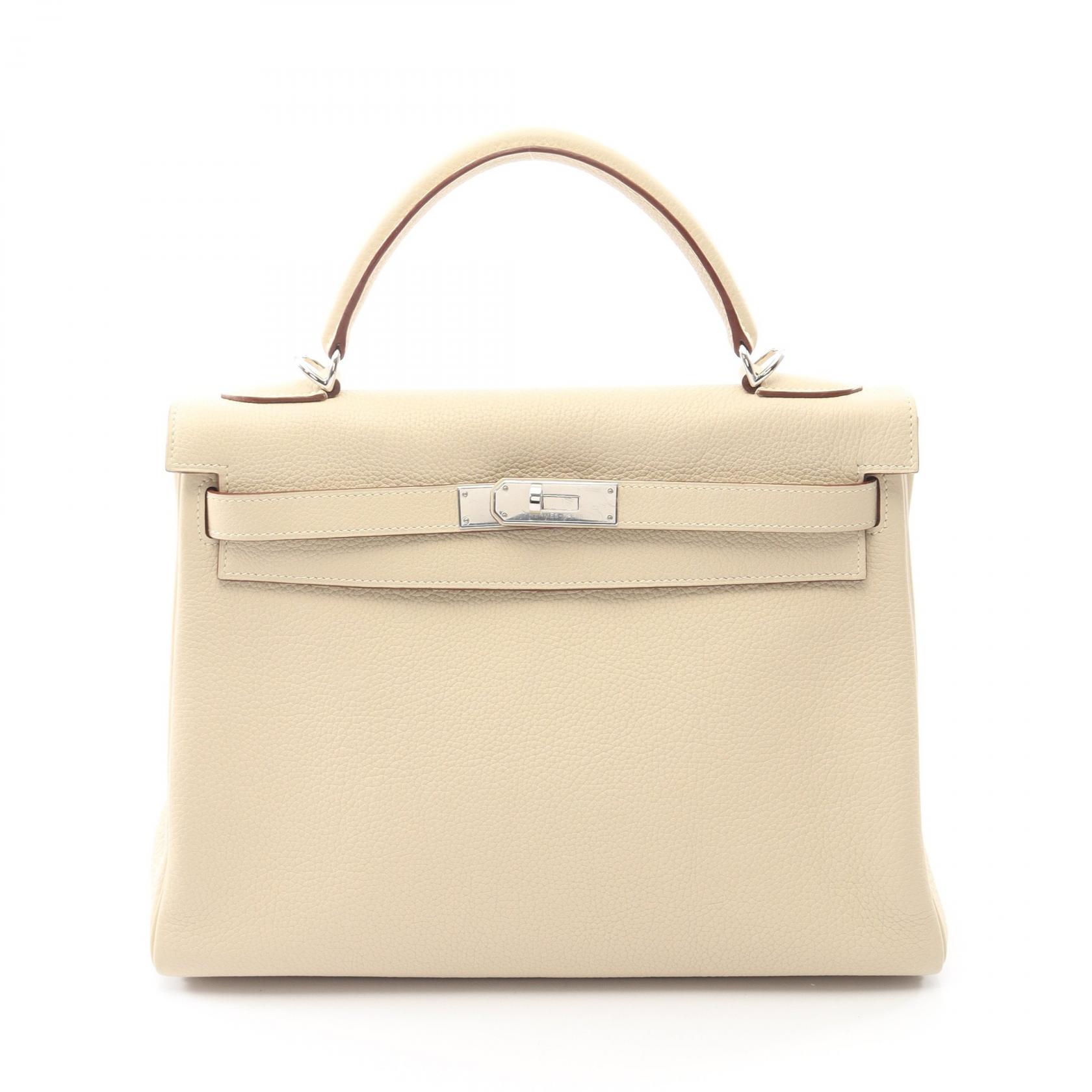 エルメス HERMES ケリー32 ハンドバッグ バッグ レザー トリヨンクレマンス トリヨンクレマンス レディース ベージュ系 【中古】