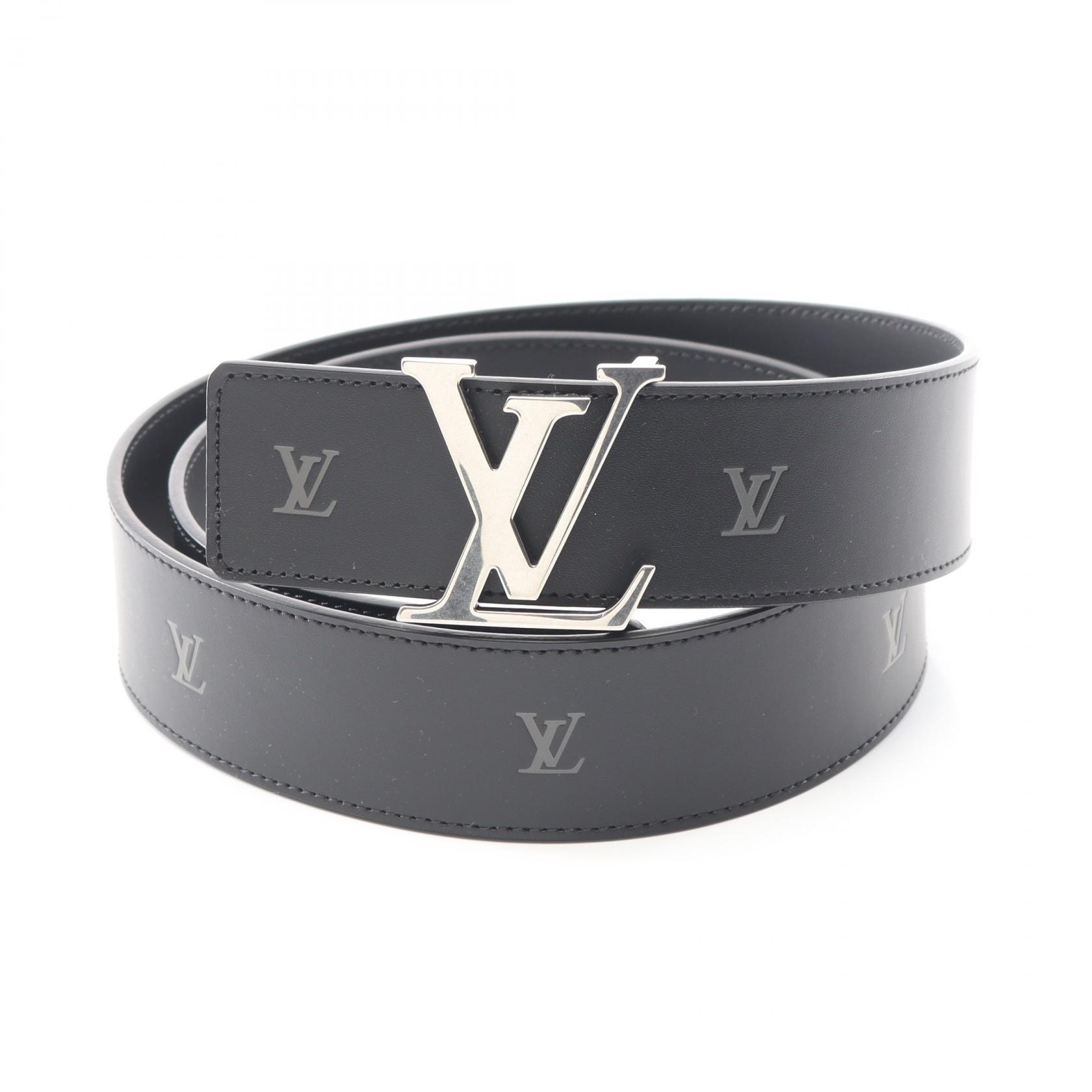 【5%OFFクーポン×ポイント5倍】ルイ・ヴィトン LOUIS VUITTON LV イニシャル ベルト 衣料品 レザー メンズ ブラック系 M8840 【中古】