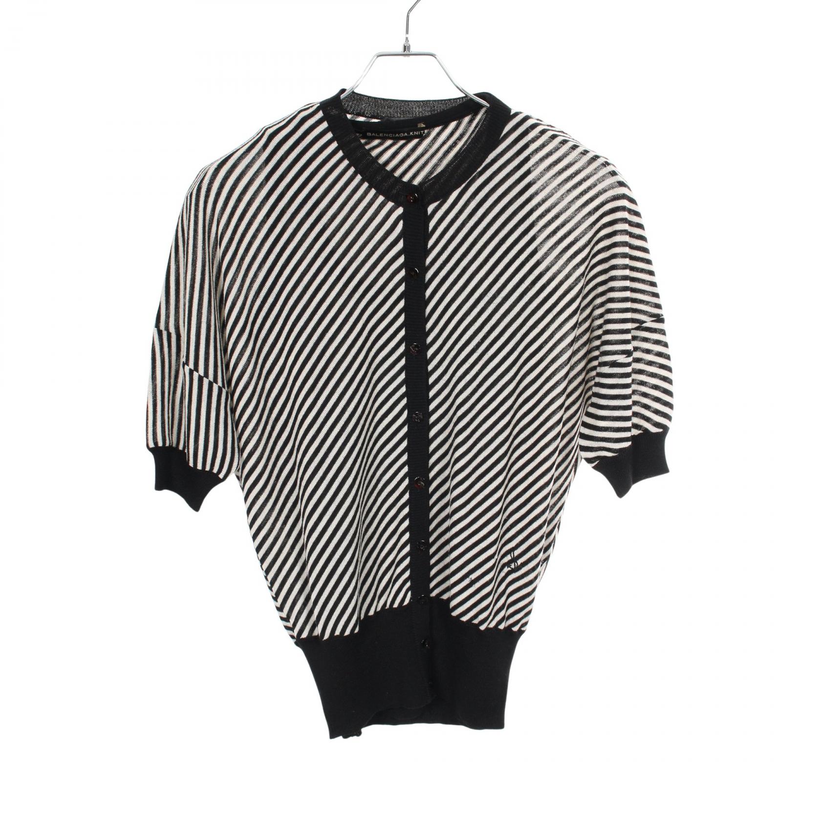 【P5倍×5%OFFクーポン】バレンシアガ BALENCIAGA BALENCIAGA KNITS アンサンブル 衣料品 トップス ウール レディース ブラック系 / ホワイト系 173899 【中古】