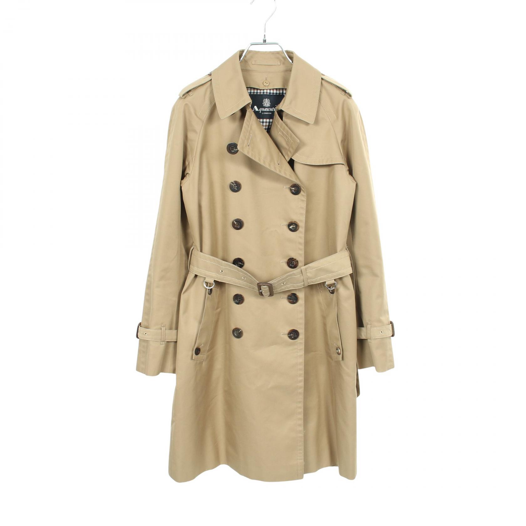 【P5倍×5%OFFクーポン】アクアスキュータム Aquascutum トレンチコート 衣料品 アウター コットン レディース ベージュ系 5005450001-83 【中古】 15,840円
