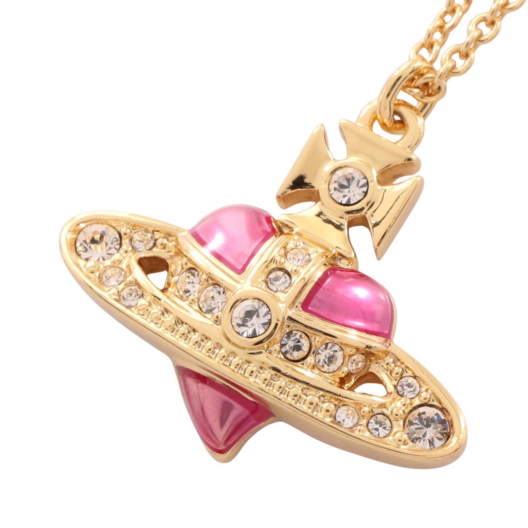 【P5倍×5%OFFクーポン】ヴィヴィアンウエストウッド Vivienne Westwood DIAMANTE HEART ネックレス ジュエリー GP（ゴールドメッキ） ラインストーン レディース ゴールド系 / ピンク系 / クリア系 630203BM/02R927 【新品】