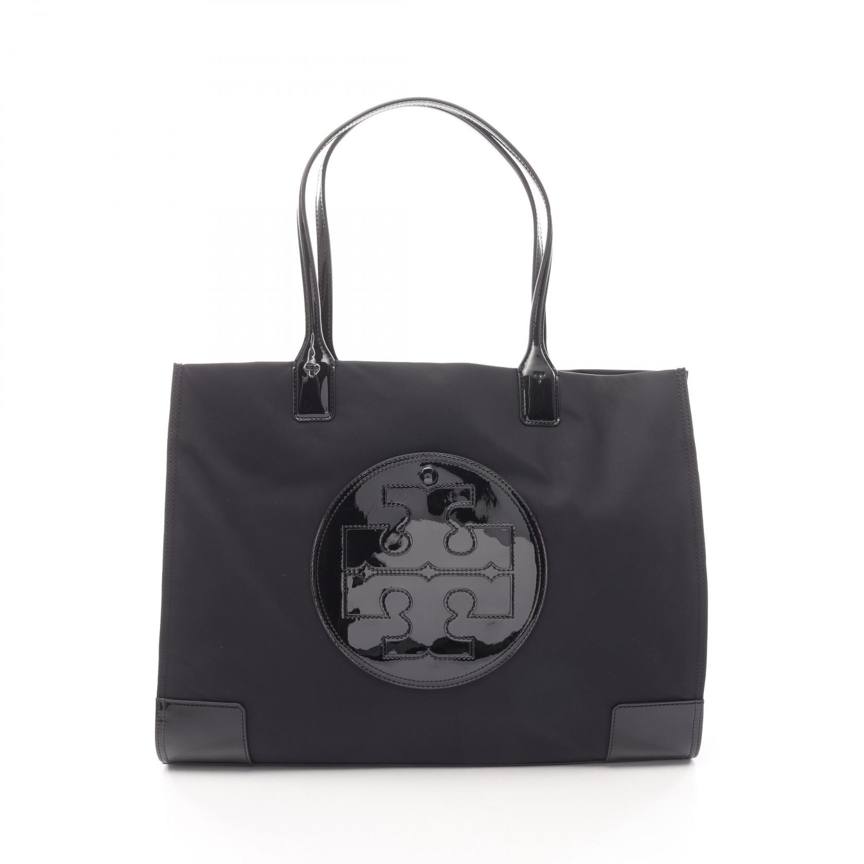 【5%OFFクーポン×ポイント5倍】トリーバーチ Tory Burch ELLA PATENT TOTE エラ パテント トートバッグ バッグ ナイロン パテントレザー レディース ブラック系 90479001 【新品】