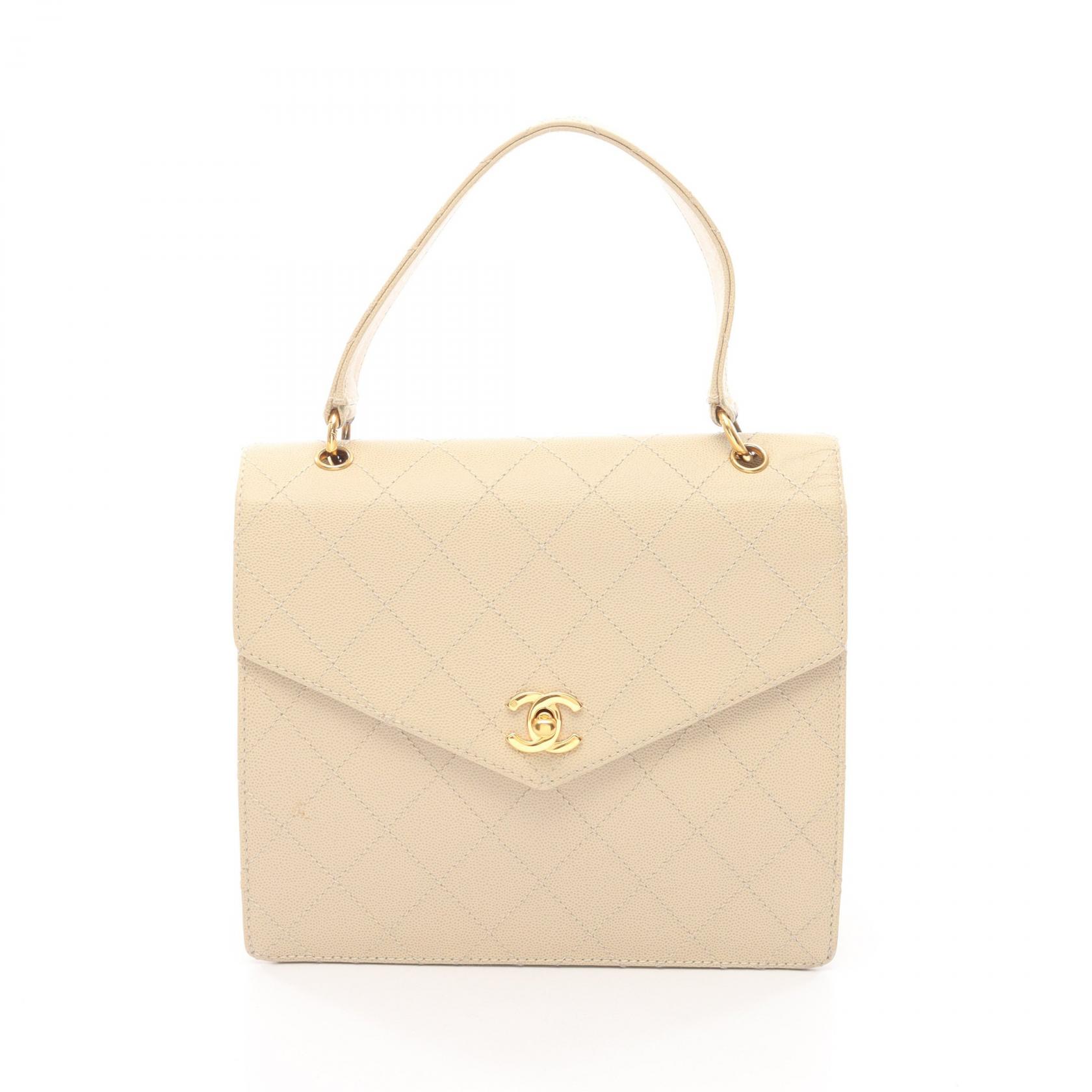 【10%OFFクーポン対象】シャネル CHANEL マトラッセ ハンドバッグ バッグ レザー グレインドカーフレザー レディース ベージュ系 【中古】