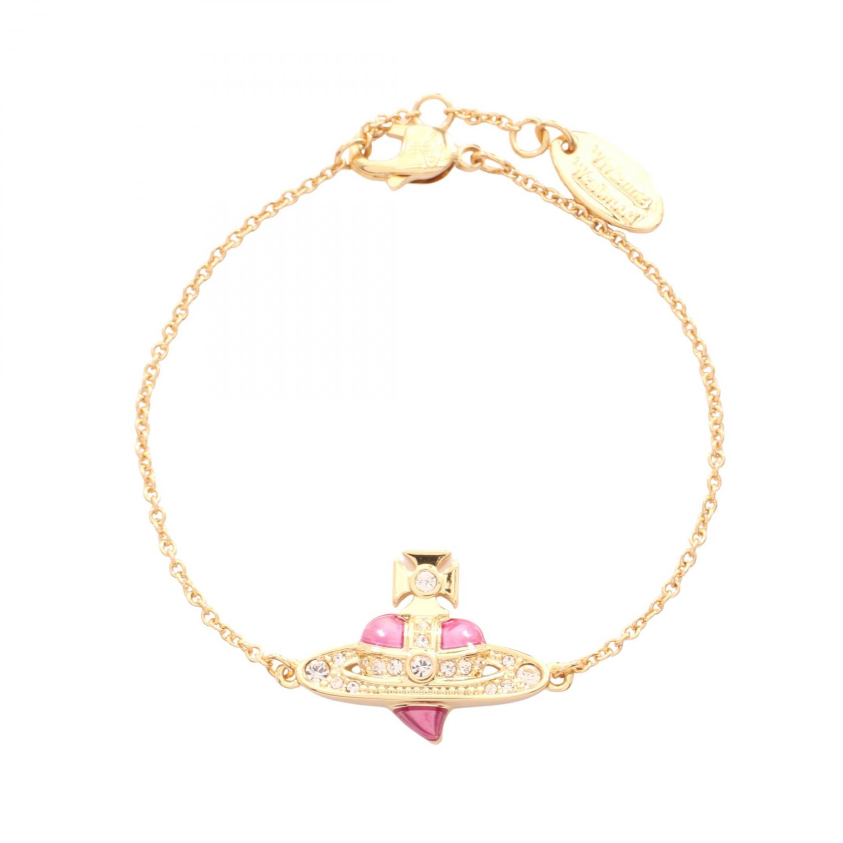 ヴィヴィアンウエストウッド Vivienne Westwood NEW DIAMANTE HEART ブレスレット アクセサリー GP（ゴールドメッキ） ラインストーン レディース ゴールド系 / ピンク系 / クリア系 6102021T/02R927 【新品】