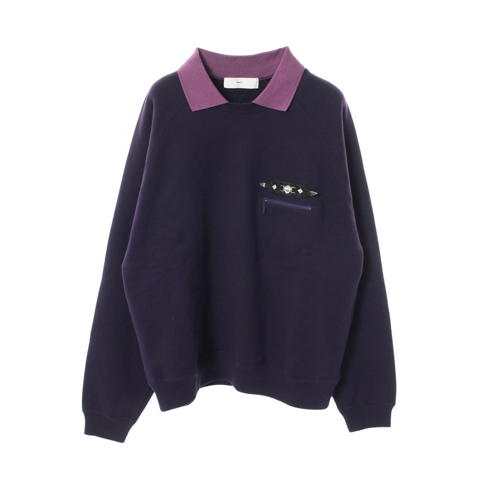 【10%OFFクーポン 7/26 9:59〆】 トーガビリリース TOGA VIRILIS POLO COLLAR SWEATSHIRT スウェット 衣料品 トップス コットン メンズ パープル系 【中古】｜Brandoff銀座