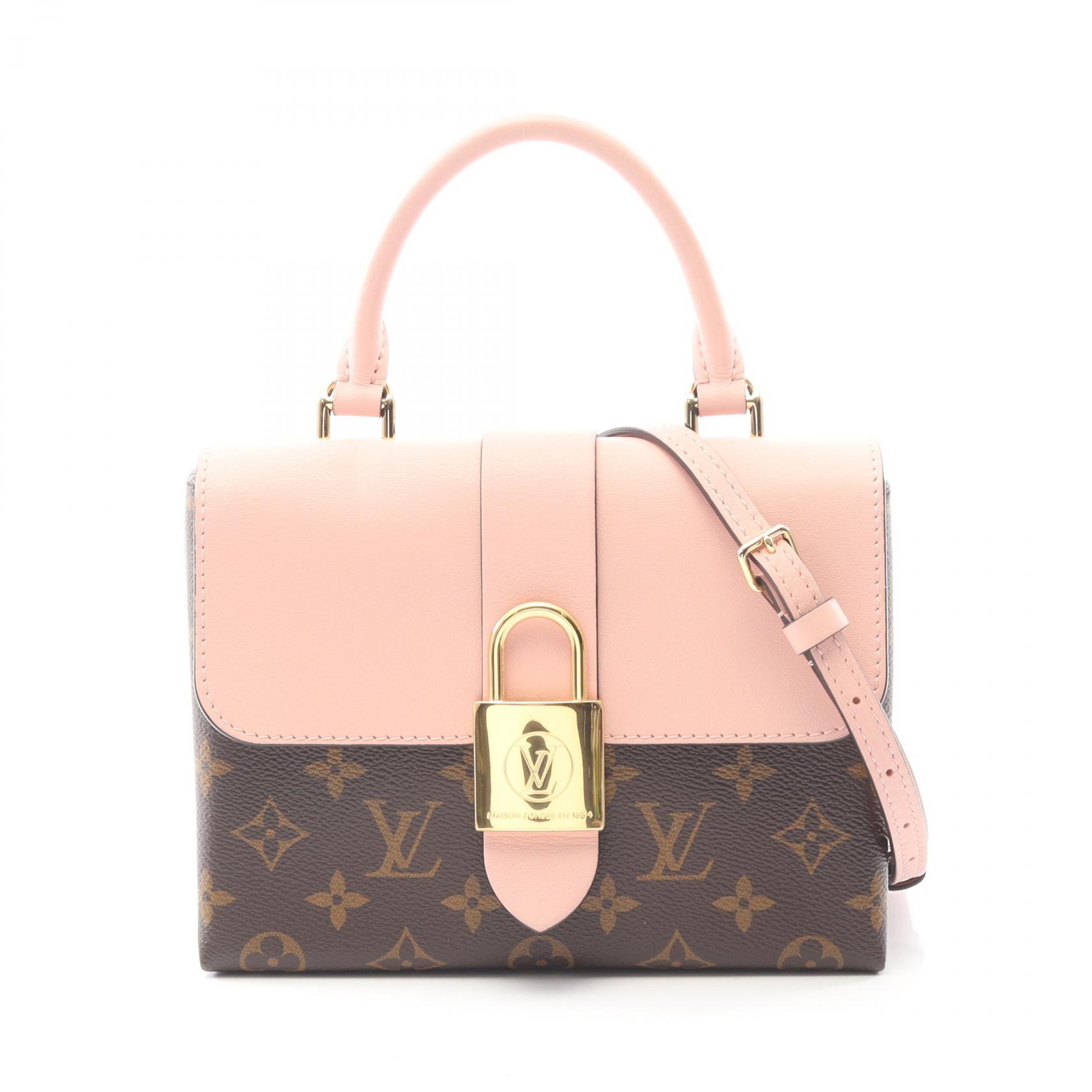 【P5倍×15%OFFクーポン】ルイ・ヴィトン LOUIS VUITTON ロッキー BB ハンドバッグ バッグ PVCコーティングキャンバス レザー モノグラム レディース ブラウン系 / ピンク系 M44080 【中古】