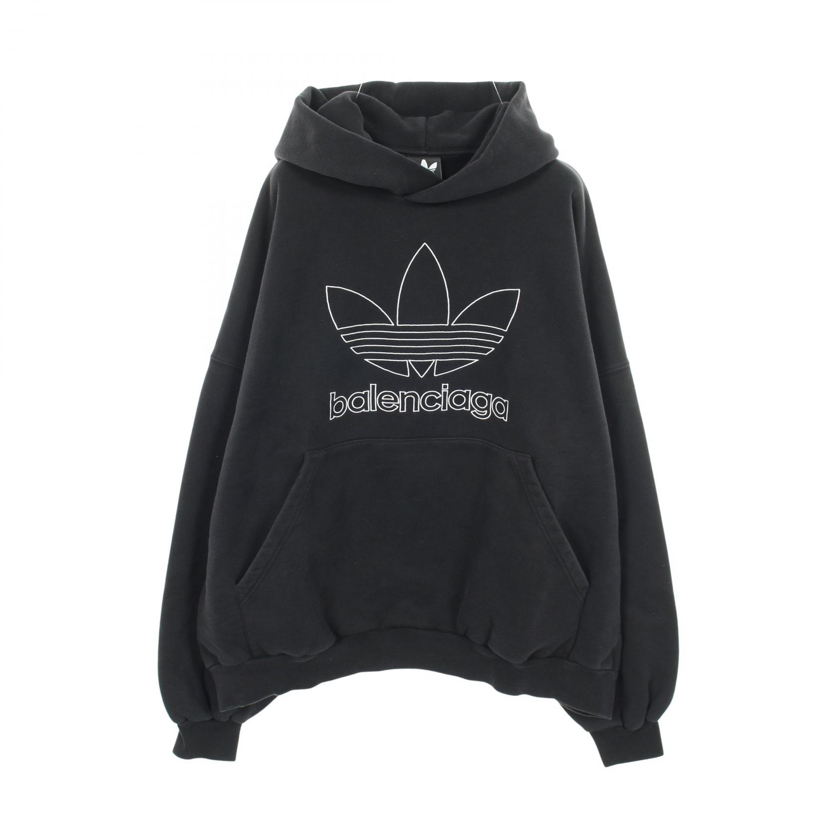 バレンシアガ BALENCIAGA BALENCIAGA &times; adidas オーバーサイズフーディ パーカー 衣料品 トップス コットン メンズ ブラック系 【中古】｜Brandoff銀座