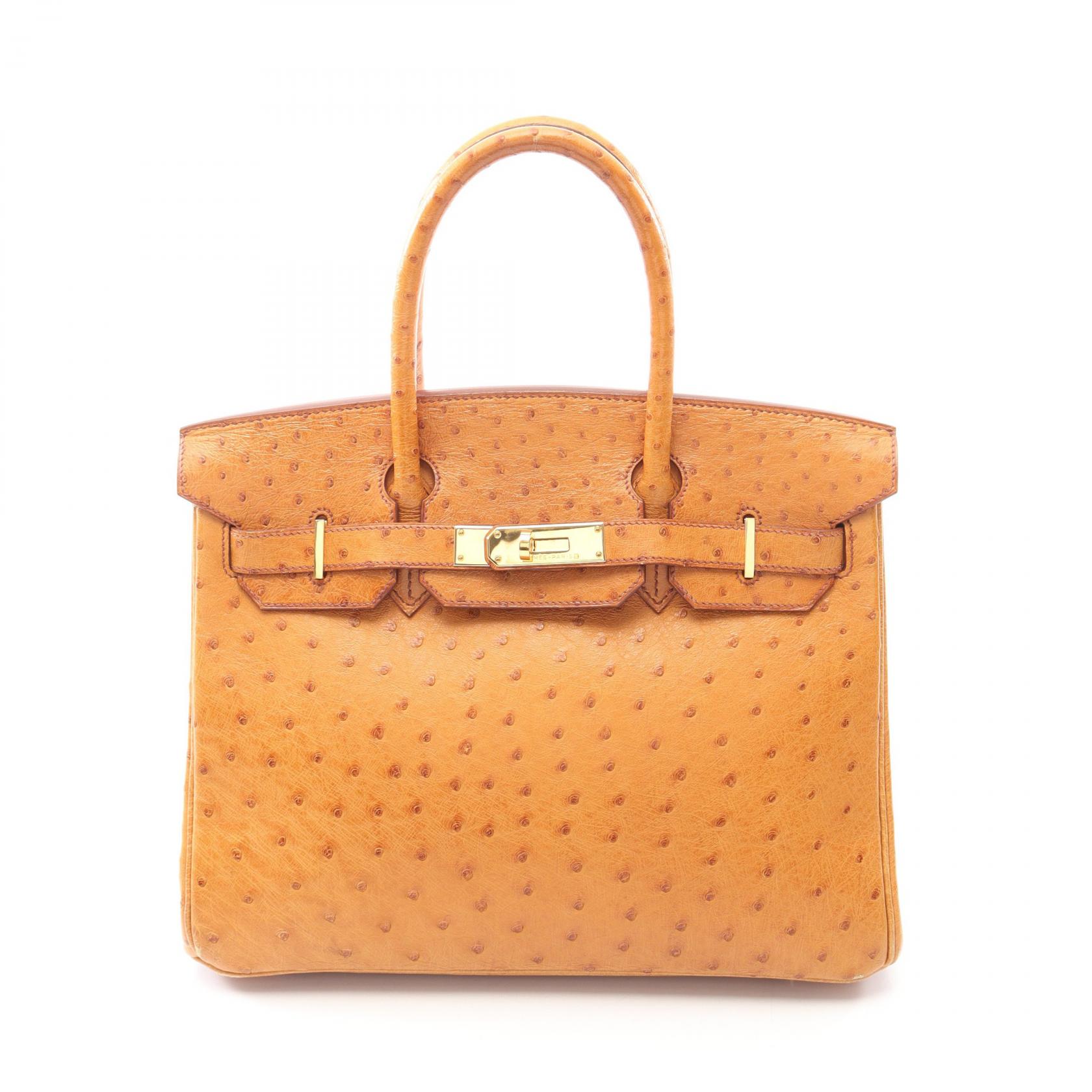 【P5倍×5%OFFクーポン】エルメス HERMES バーキン30 チェスナッツ ハンドバッグ バッグ オーストリッチ オーストリッチ レディース ブラウン系 021706CC 【中古】