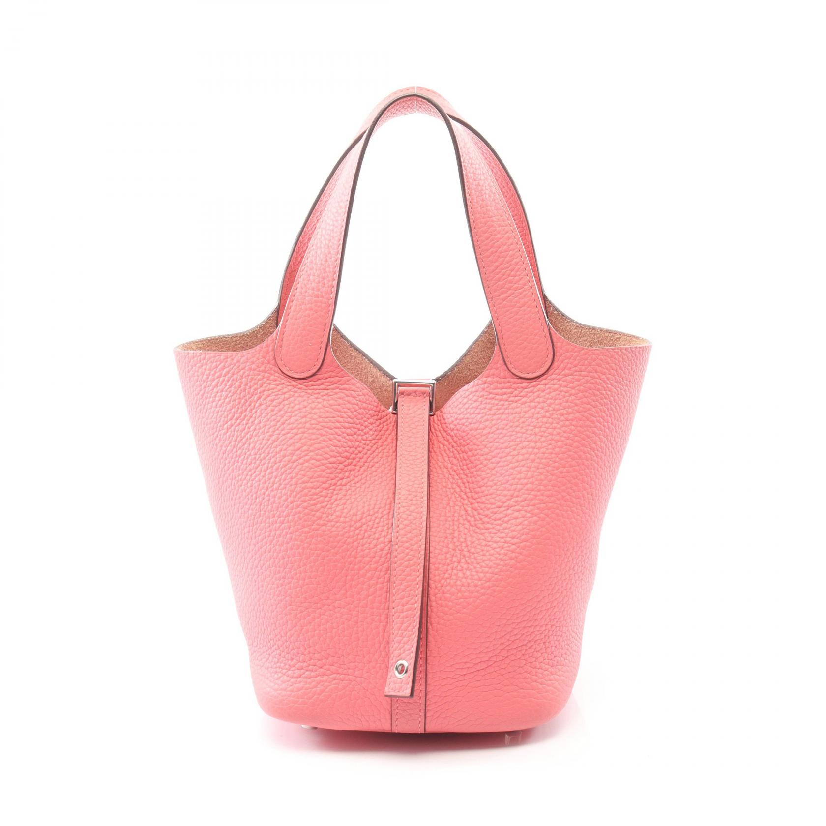 【P5倍×5%OFFクーポン】エルメス HERMES ピコタンロックPM ハンドバッグ バッグ レザー トリヨンクレマンス トリヨンクレマンス レディース ピンク系 【中古】