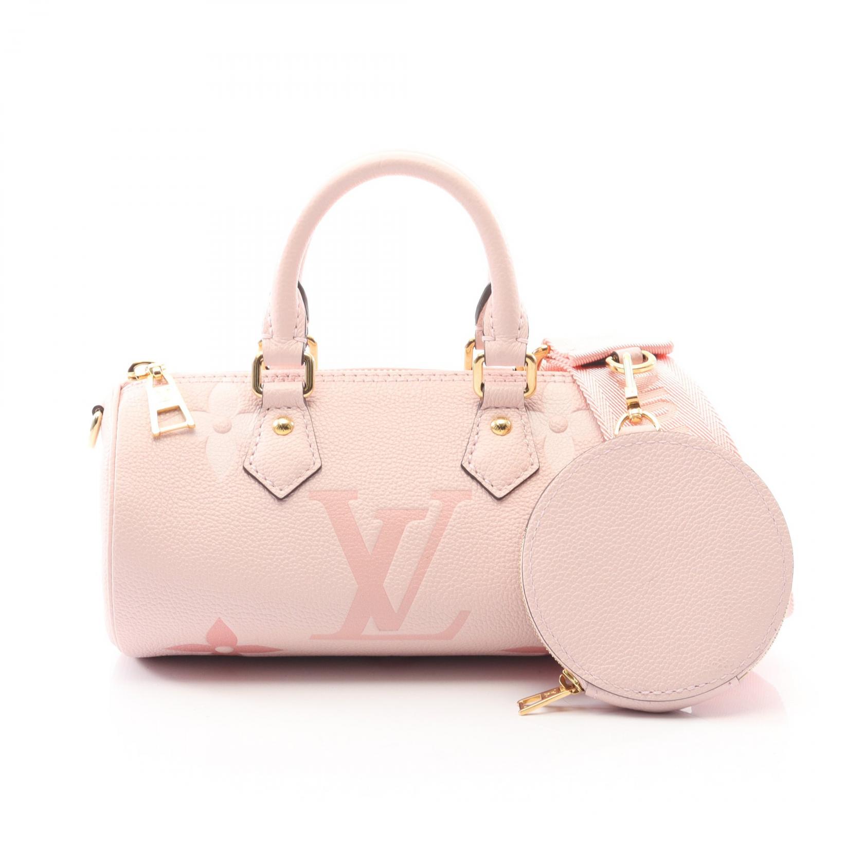【10%OFFクーポン対象】ルイ・ヴィトン LOUIS VUITTON パピヨンBB ハンドバッグ バッグ レザー モノグラム・アンプラント レディース ピンク系 M45707 【中古】