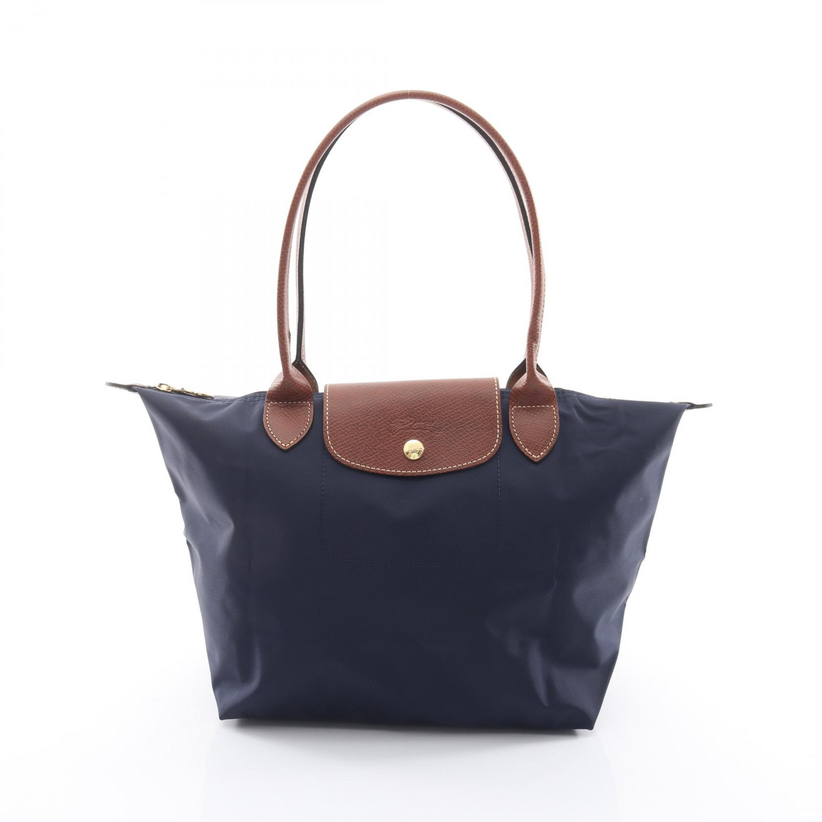 ロンシャン Longchamp LE PLIAGE ORIGINAL M ル プリアージュ オリジナル M トートバッグ バッグ キャンバス レザー レディース ネイビー系 / ブラウン系 L2605089P68 【新品】