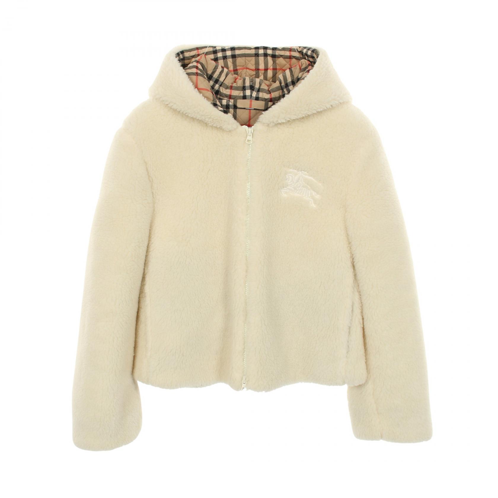 【5%OFFクーポン×ポイント5倍】バーバリー BURBERRY AUSTREL ボア 衣料品 アウター ウール レディース ホワイト系 【中古】