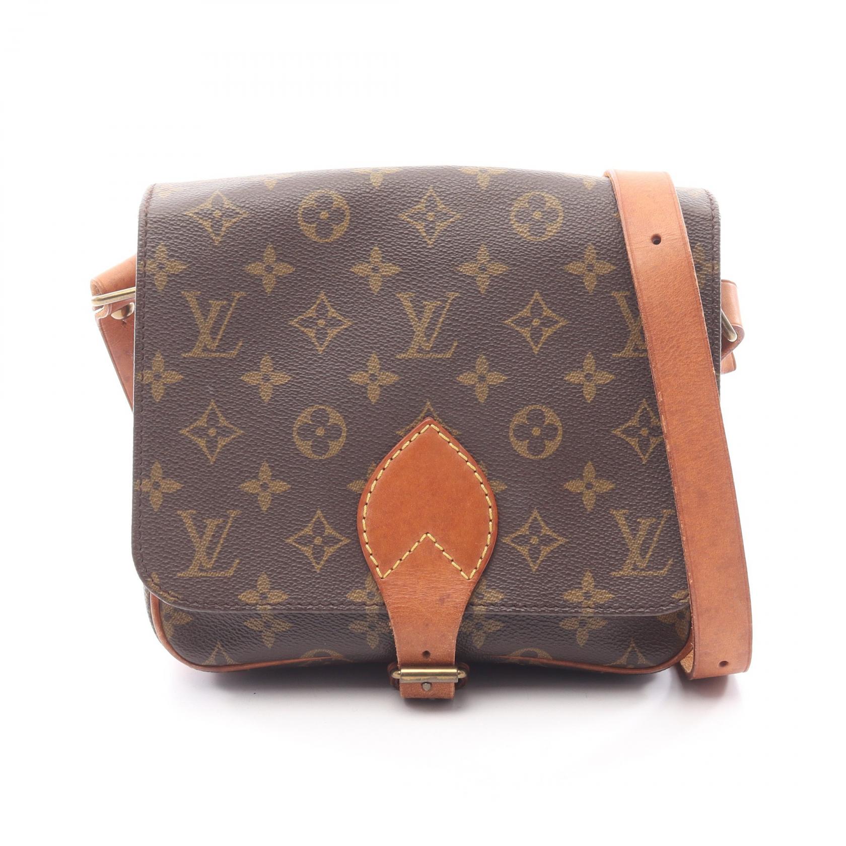 ルイ・ヴィトン LOUIS VUITTON カルトシエールMM ショルダーバッグ バッグ PVCコーティングキャンバス レザー モノグラム レディース ブラウン系 M51253 【中古】