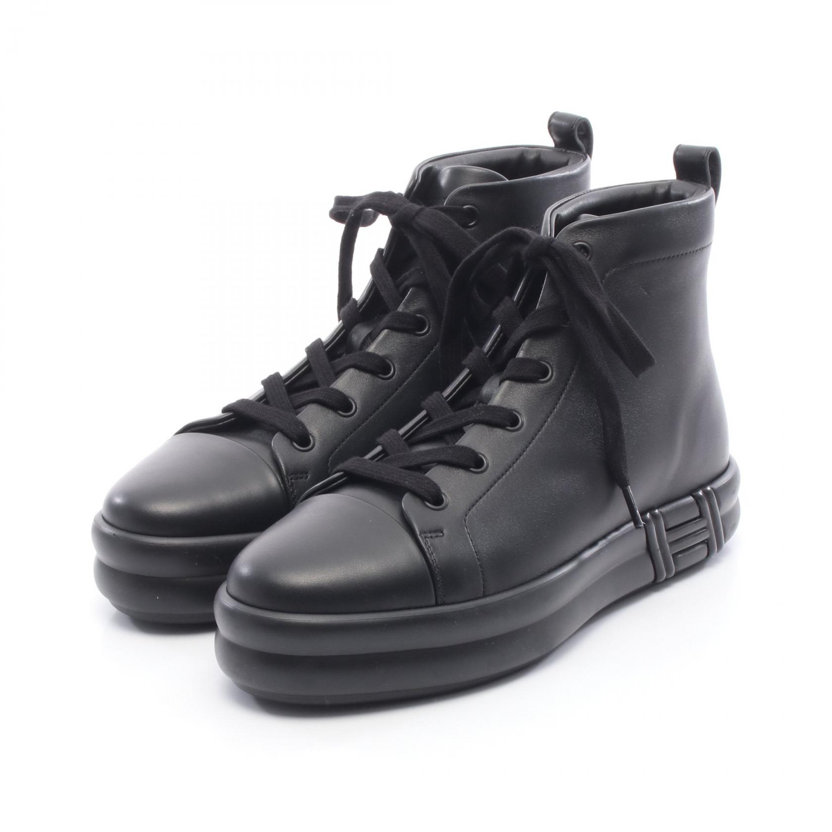 【10%OFFクーポン 7/26 9:59〆】 エルメス HERMES Happiness スニーカー 靴 レザー レディース ブラック系 【中古】|Brandoff銀座