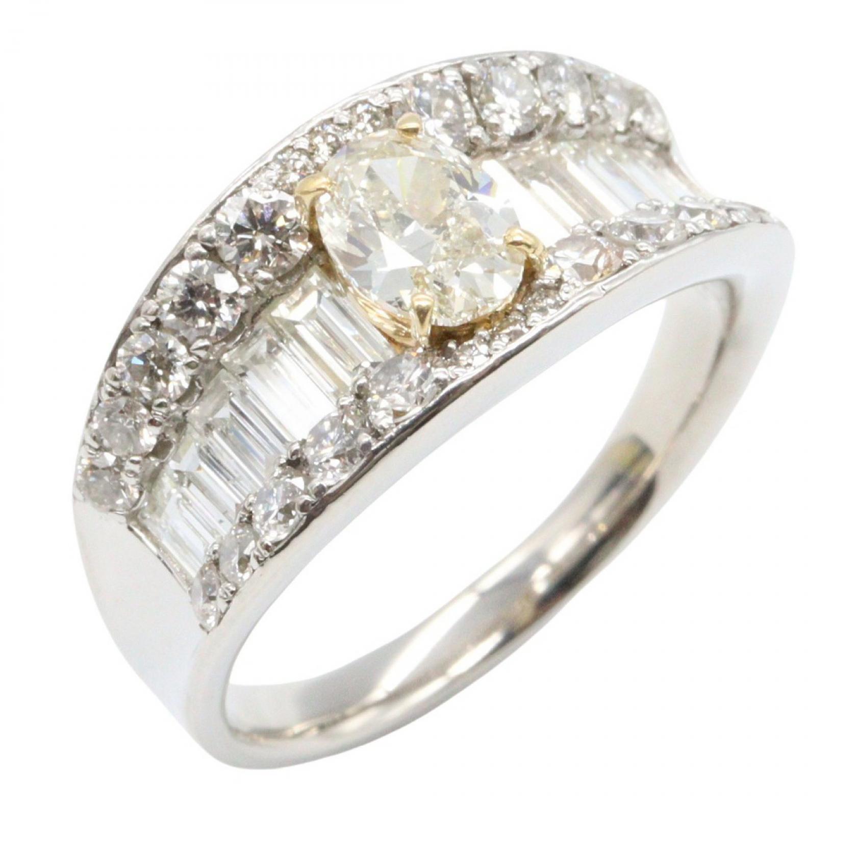 【10%OFFクーポン対象】ジュエリー JEWELRY ダイヤモンド リング リング・指輪 ジュエリー Pt900プラチナ K18(イエローゴールド) ダイヤモンド レディース シルバー系 / ゴールド系 / クリア系 ダイヤ 7.6g 【中古】