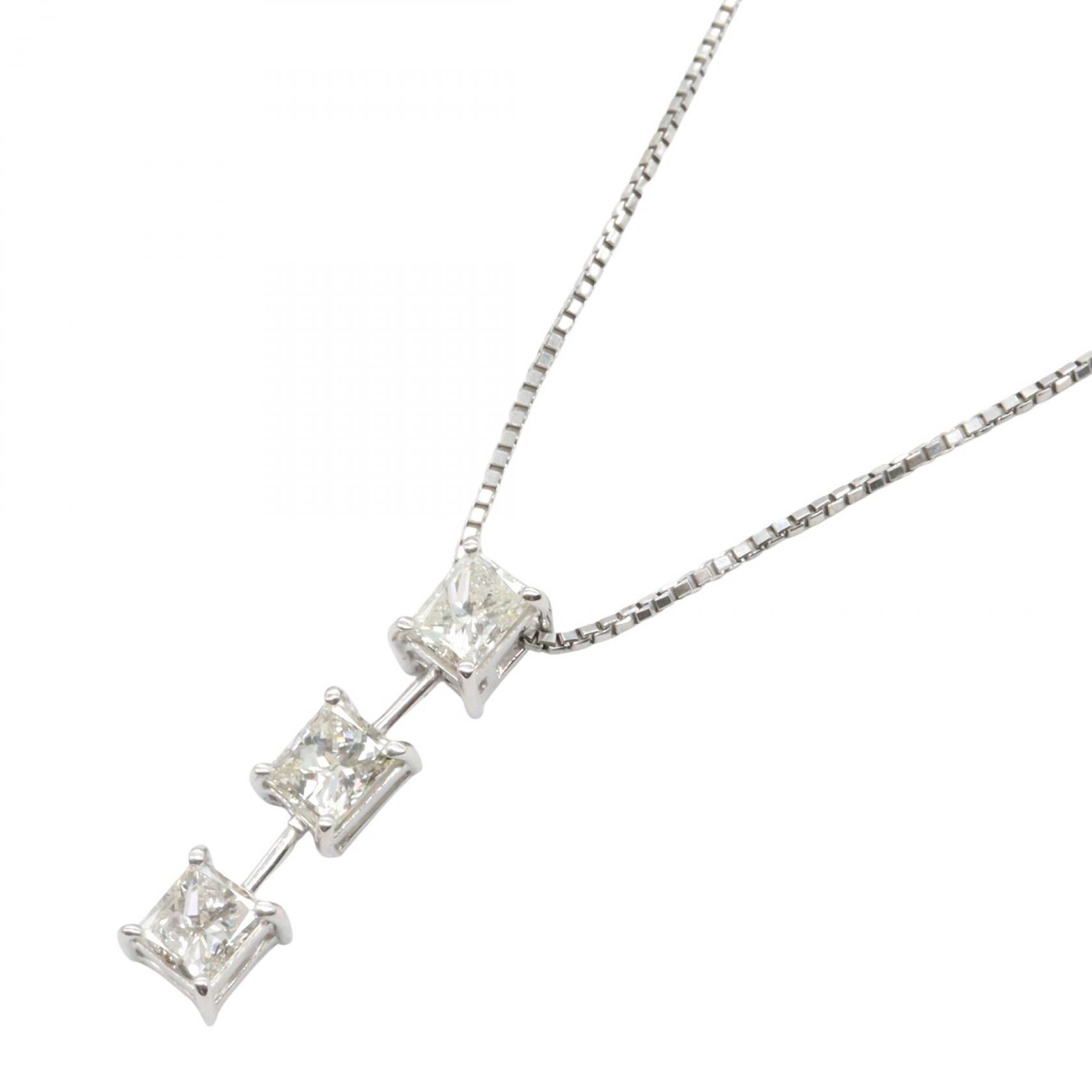 ジュエリー JEWELRY ダイヤモンド ネックレス ネックレス ジュエリー Pt900プラチナ Pt850プラチナ ダイヤモンド レディース シルバー系 / クリア系 ﾀﾞｲﾔ 7.1g 【中古】