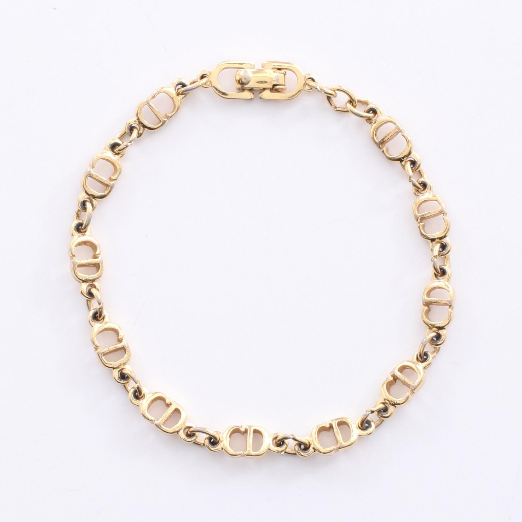 ディオール Dior CDロゴ ブレスレット アクセサリー GP（ゴールドメッキ） レディース ゴールド系 【中古】