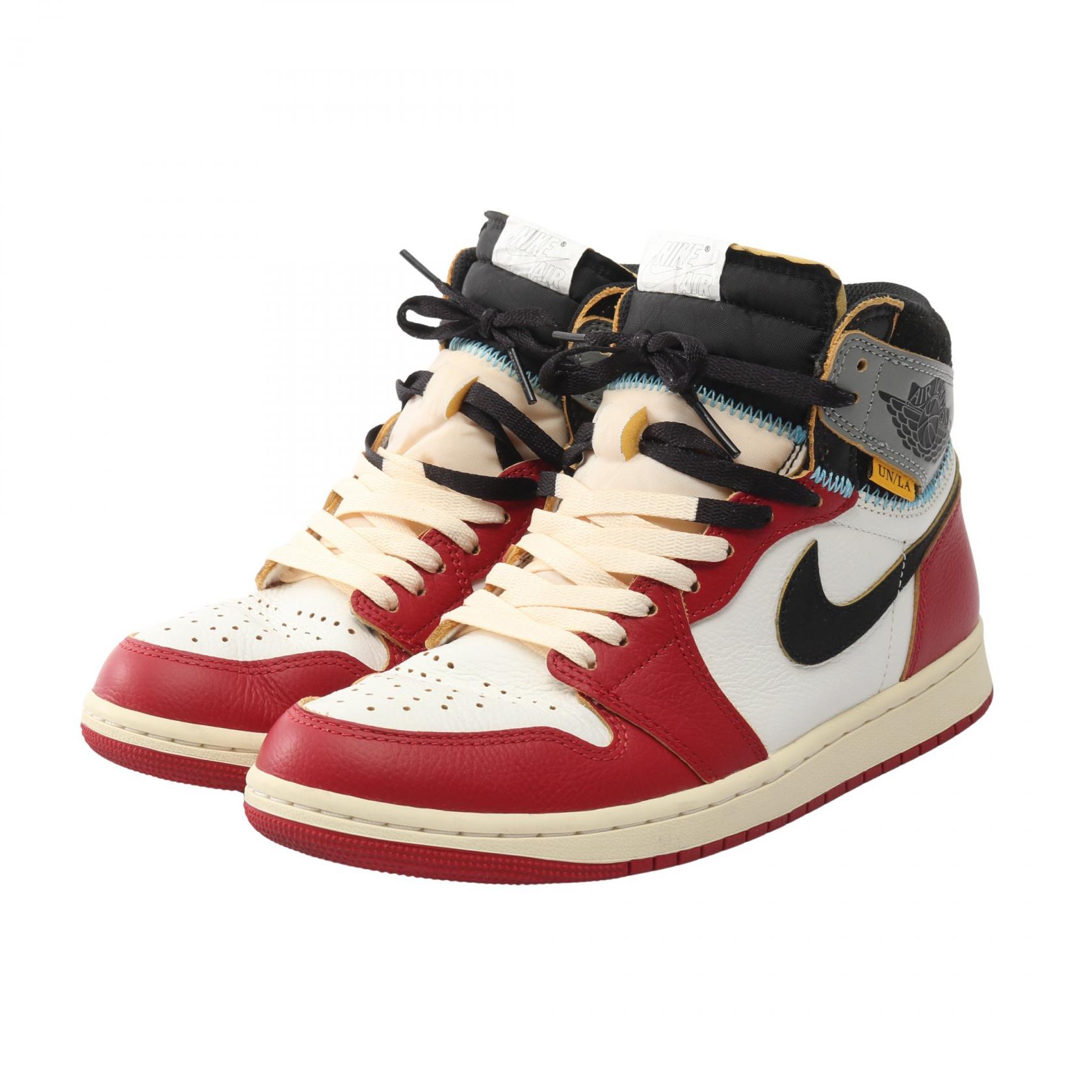 ナイキ NIKE NIKE × UNION AIR JORDAN 1 RETRO HIGH スニーカー 靴 レザー ファブリック メンズ レッド系 / マルチカラー HV8563-600 【中古】|Brandoff銀座
