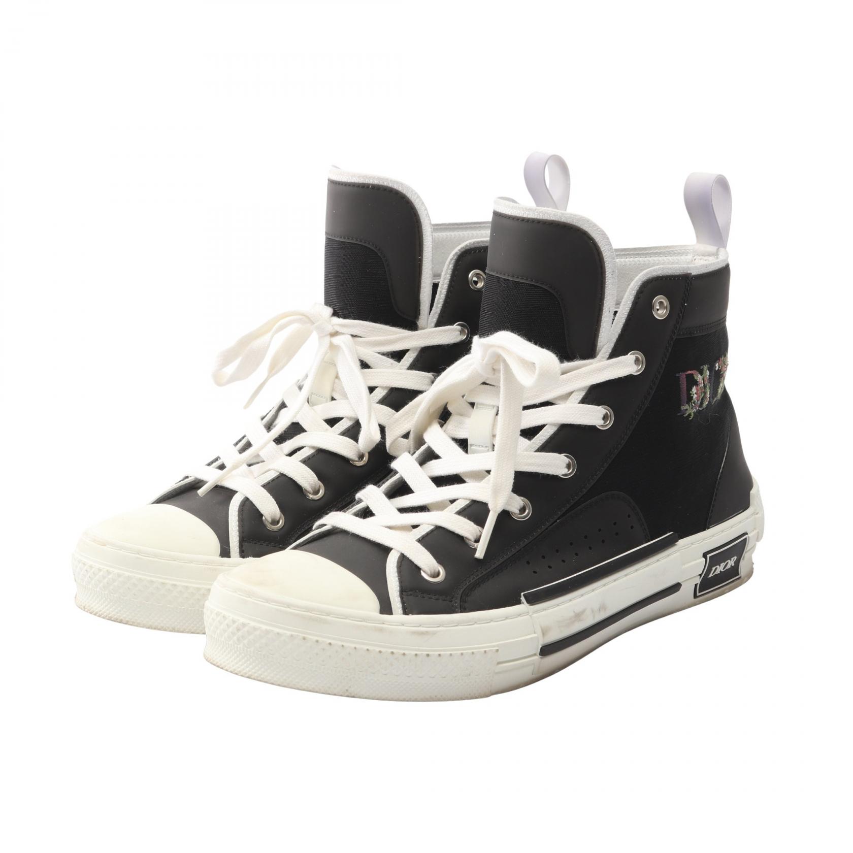 【P5倍×5%OFFクーポン】ディオール Dior B23 スニーカー 靴 スウェード メッシュ メンズ ブラック系 3SH118 【中古】