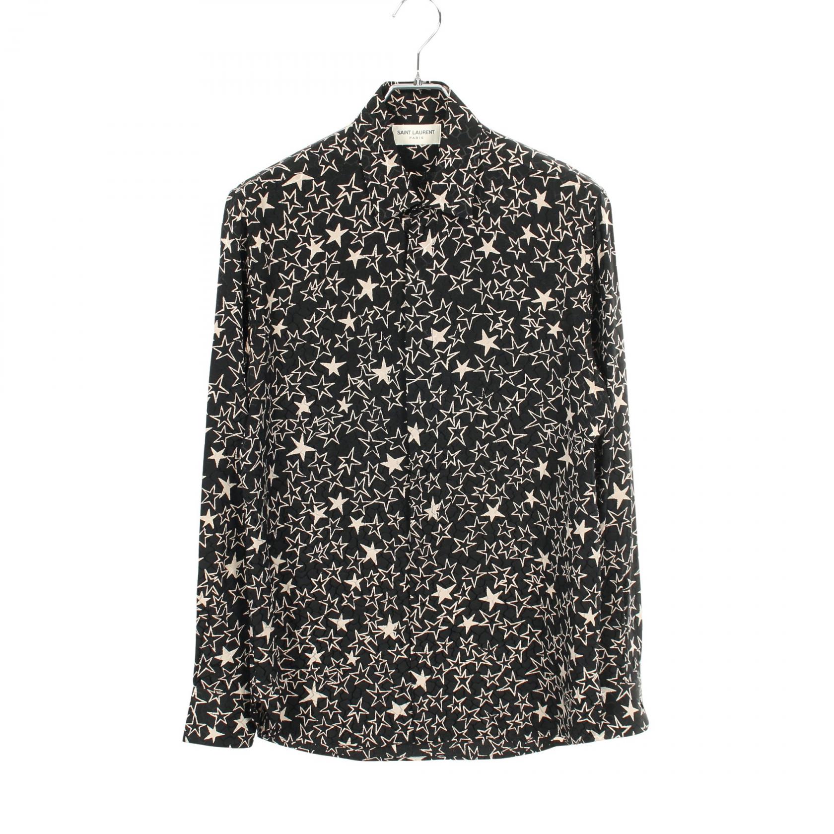 サンローランパリ SAINT LAURENT PARIS スター 衣料品 トップス シルク メンズ ブラック系 / アイボリー系 564172 【中古】