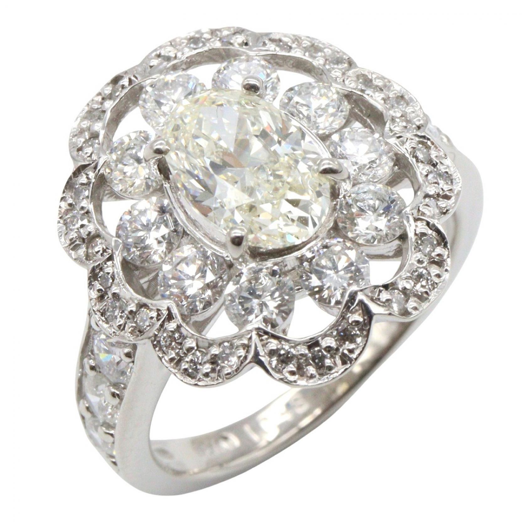 【10%OFFクーポン対象】ジュエリー JEWELRY ダイヤモンド リング リング・指輪 ジュエリー Pt900プラチナ ダイヤモンド レディース シルバー系 / クリア系 ﾀﾞｲﾔ 7.3g 【中古】