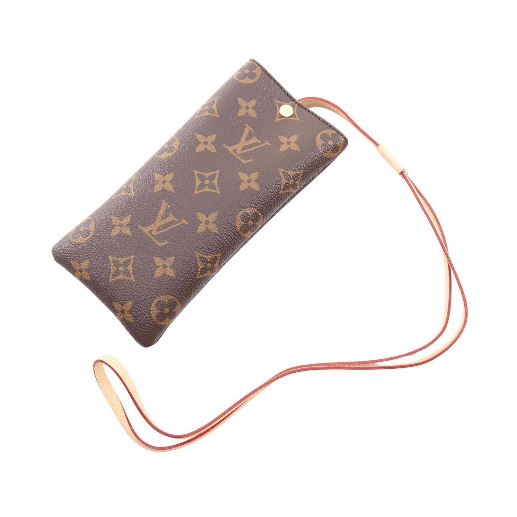 【P5倍×5%OFFクーポン】ルイ・ヴィトン LOUIS VUITTON サングラスポーチ アクセサリー レザー PVCコーティングキャンバス モノグラム レディース ブラウン系 GI1365 【中古】