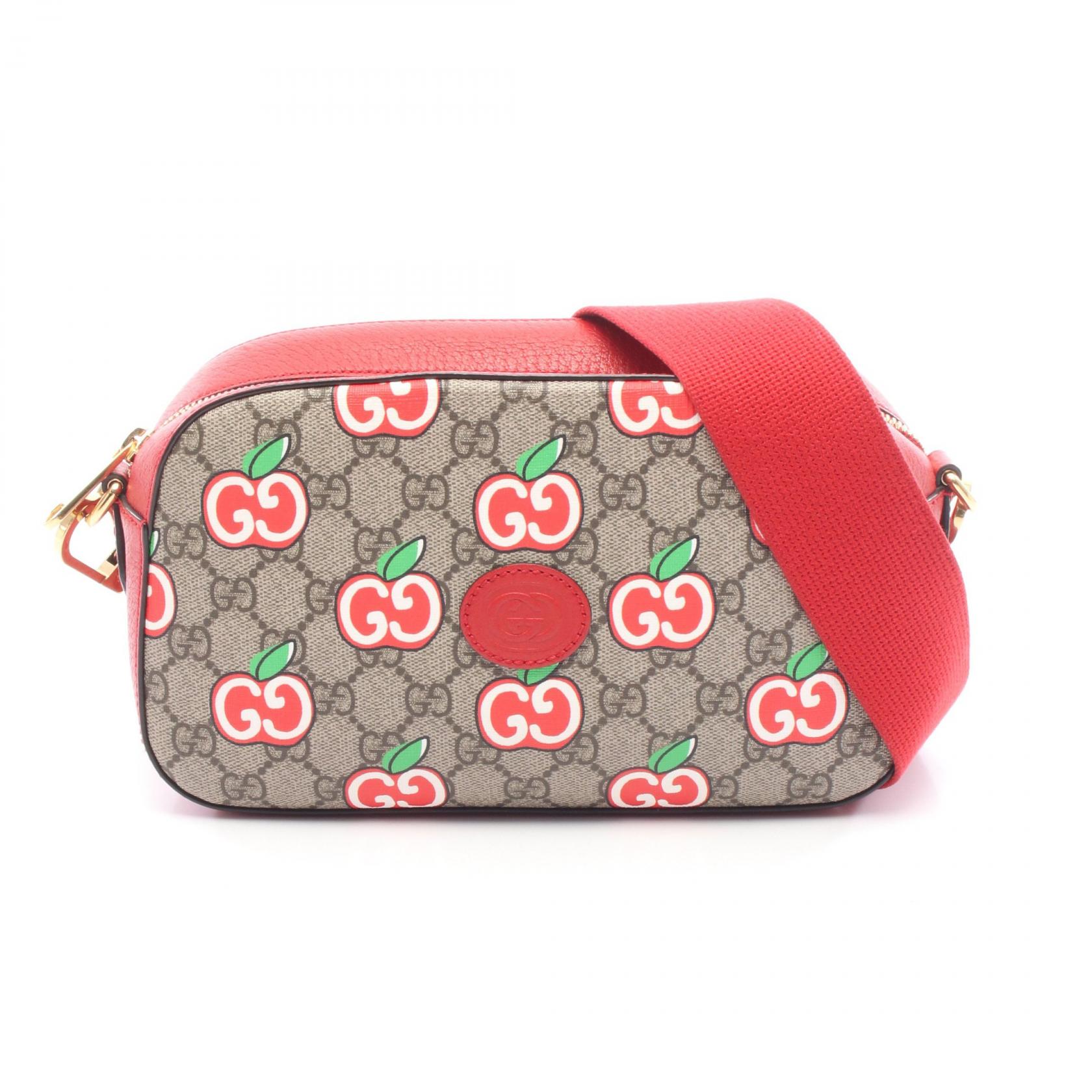 【5%OFFクーポン×ポイント5倍】グッチ GUCCI GGスプリーム ショルダーバッグ バッグ PVCコーティングキャンバス レザー レディース ベージュ系 / レッド系 / マルチカラー 574886 【中古】