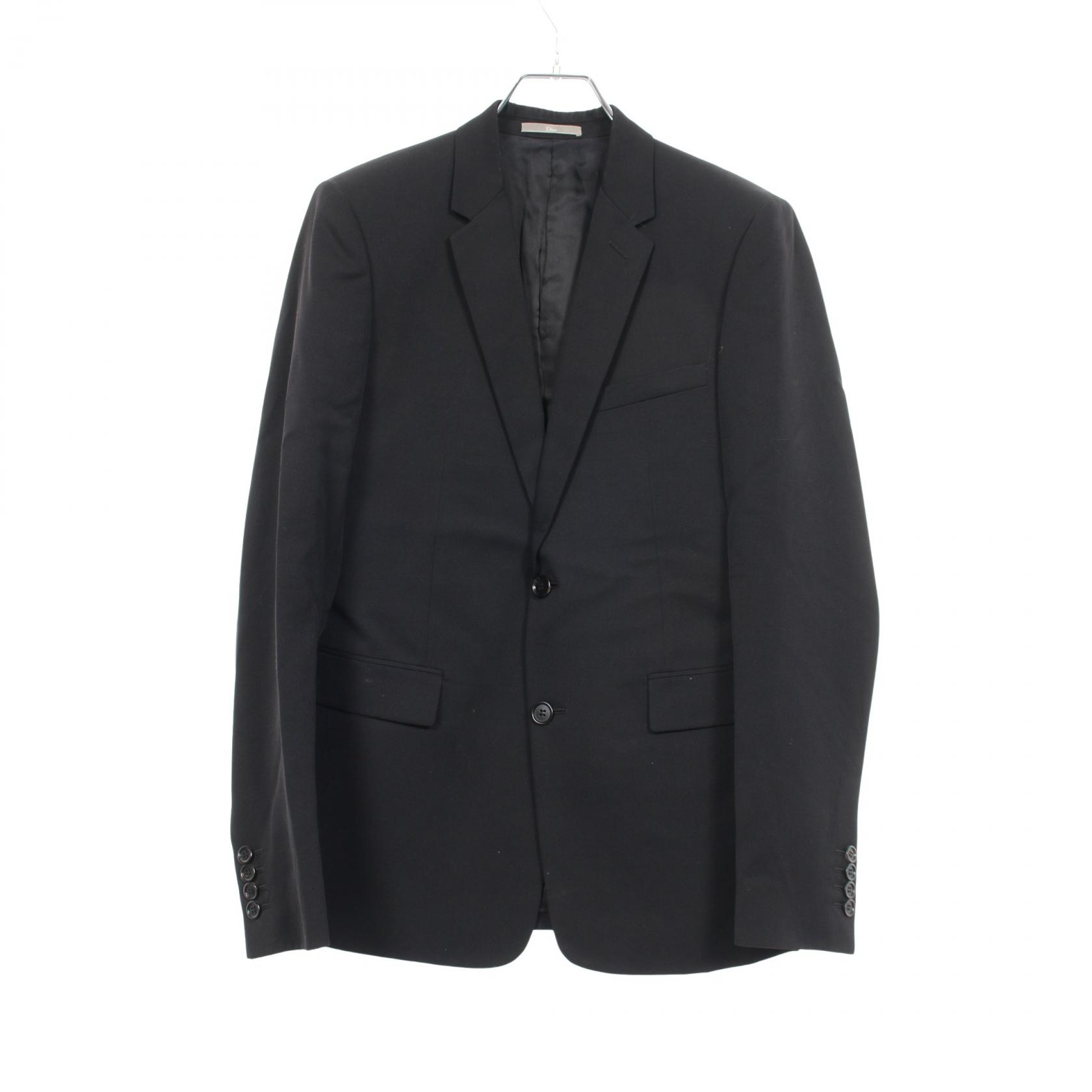 【10%OFFクーポン 7/26 9:59〆】 ディオール・オム DIOR HOMME ヴァニタススカルフラワー テーラードジャケット 衣料品 アウター ウール メンズ ブラック系 633C294W1772 【中古】|Brandoff銀座