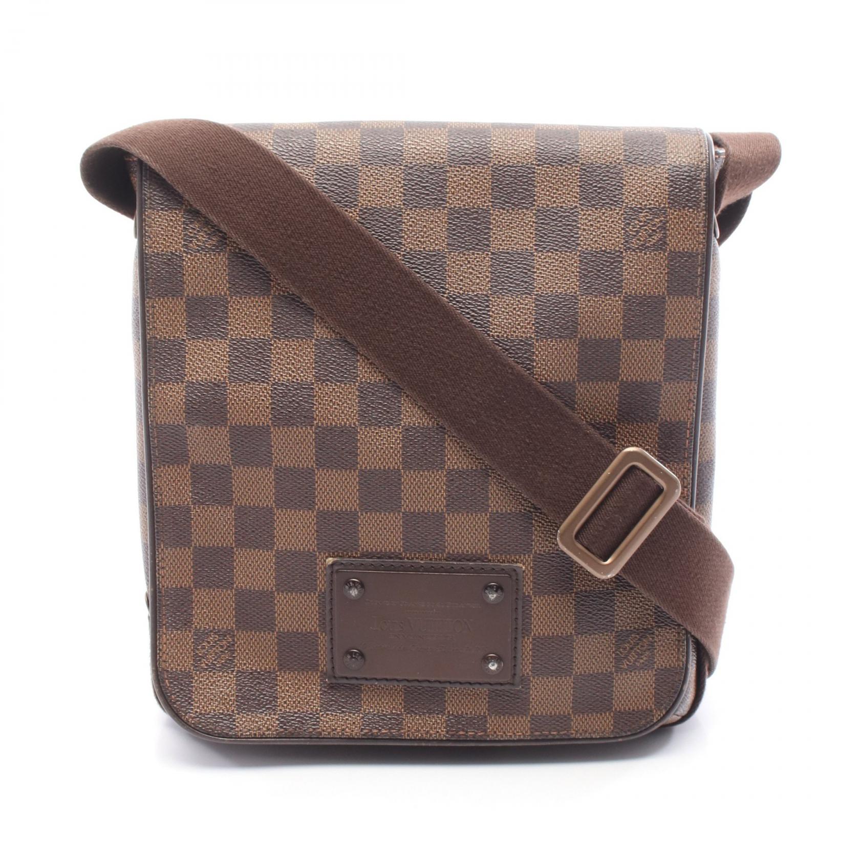 【5千円OFFクーポン対象】ルイ・ヴィトン LOUIS VUITTON ブルックリンPM ショルダーバッグ バッグ PVCコーティングキャンバス レザー ダミエ メンズ レディース ブラウン系 N51210 【中古】