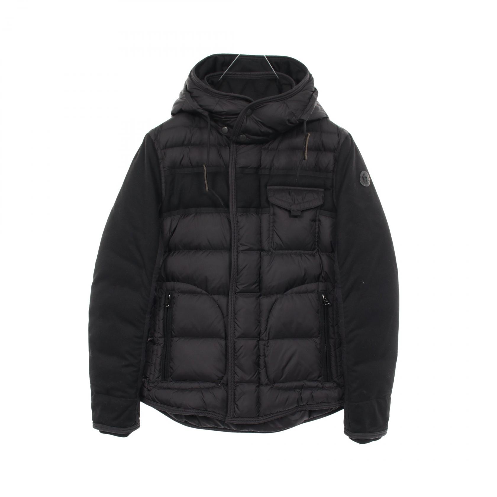 【10%OFFクーポン 7/26 9:59〆】 モンクレール MONCLER RYAN ダウンジャケット 衣料品 アウター ナイロン ウール メンズ ブラック系 【中古】|Brandoff銀座