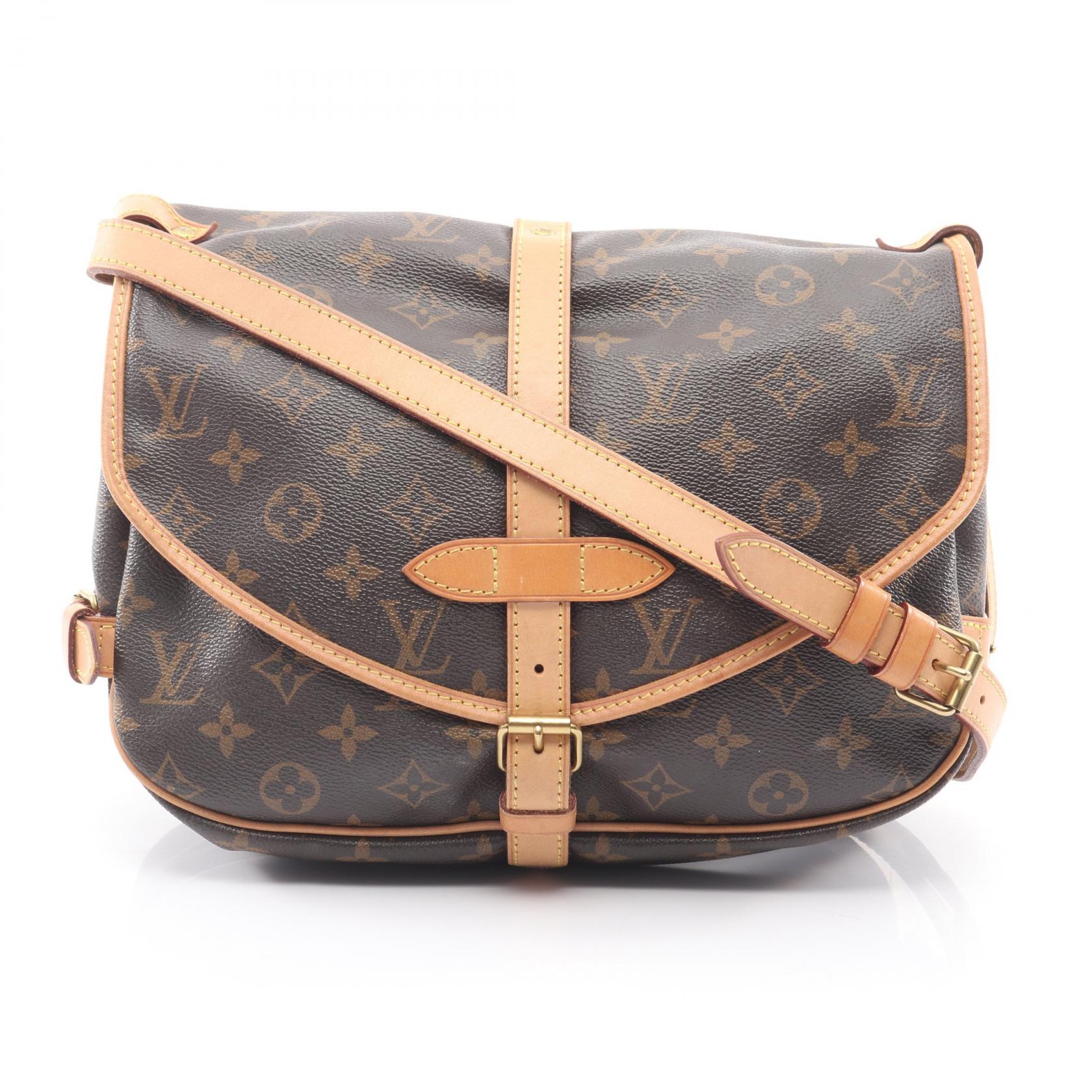 【5%OFFクーポン×ポイント5倍】ルイ・ヴィトン LOUIS VUITTON ソミュール30 ショルダーバッグ バッグ PVCコーティングキャンバス レザー モノグラム レディース ブラウン系 M42256 【中古】 84,700円