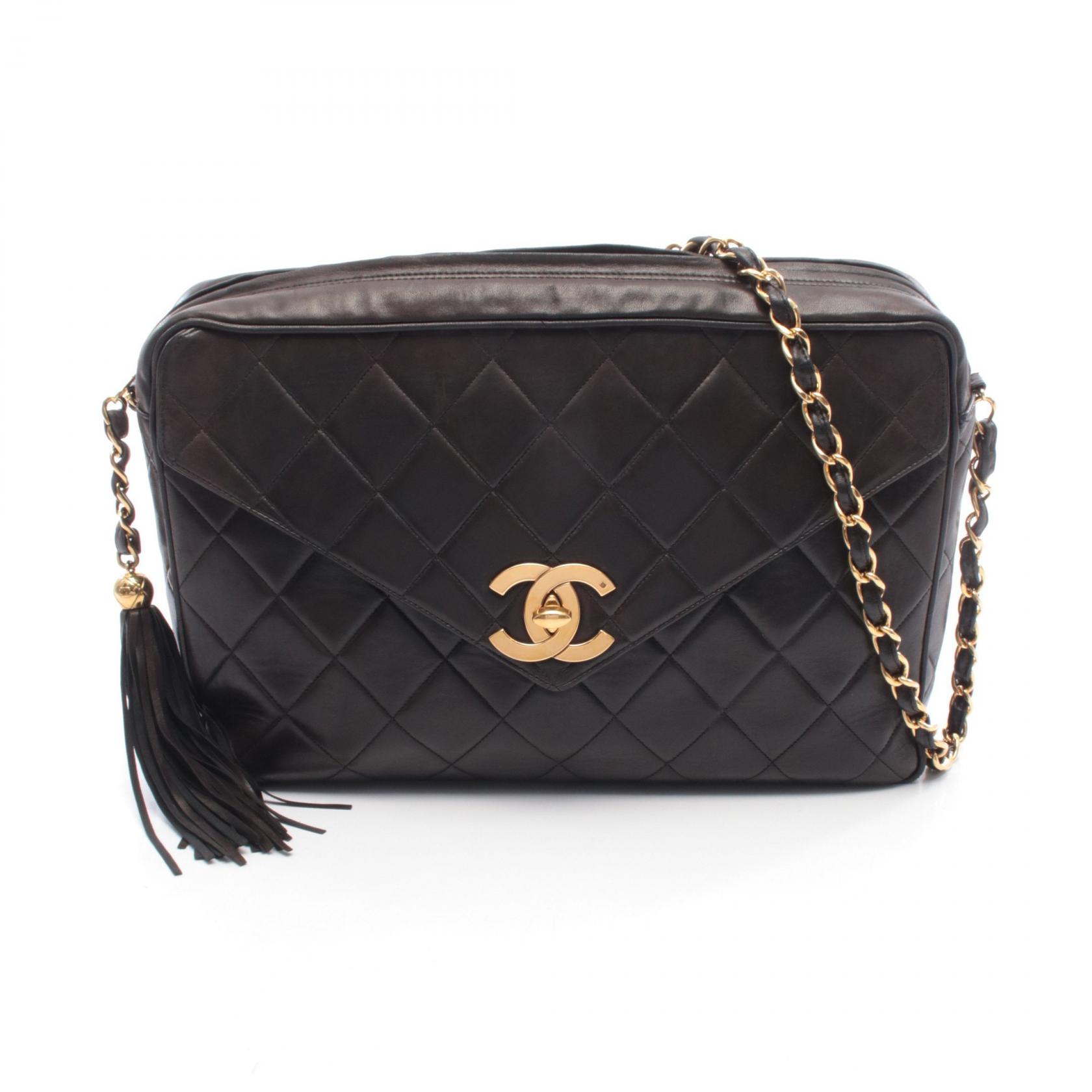 【10%OFFクーポン対象】シャネル CHANEL マトラッセ ショルダーバッグ バッグ ラムスキン（羊革） レディース ブラック系 【中古】 220,500円