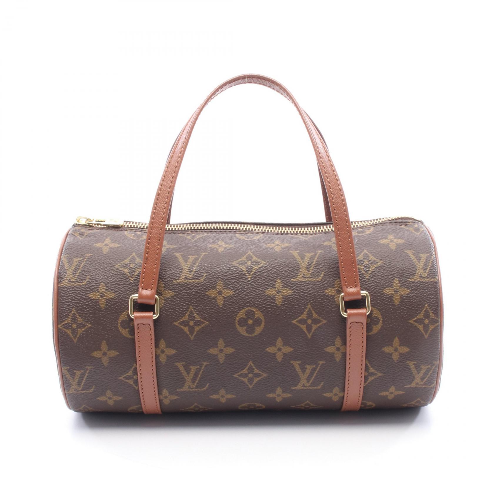 【P5倍×15%OFFクーポン】ルイ・ヴィトン LOUIS VUITTON パピヨン26 旧型 ハンドバッグ バッグ PVCコーティングキャンバス レザー モノグラム レディース ブラウン系 M51366 【中古】