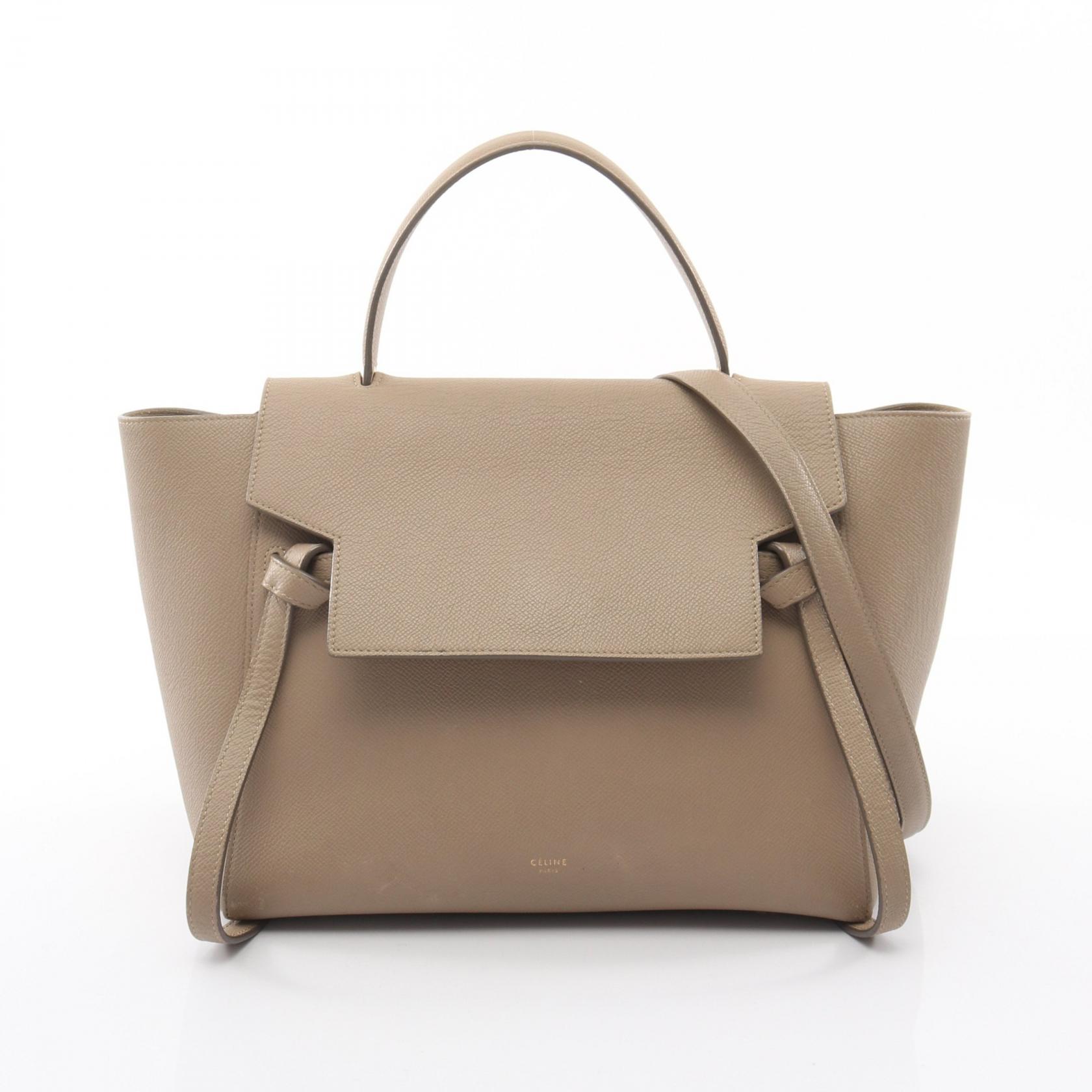 セリーヌ CELINE BELT BAG MINI ベルトバッグ ミニ ハンドバッグ バッグ レザー レディース ベージュ系 176103 【中古】