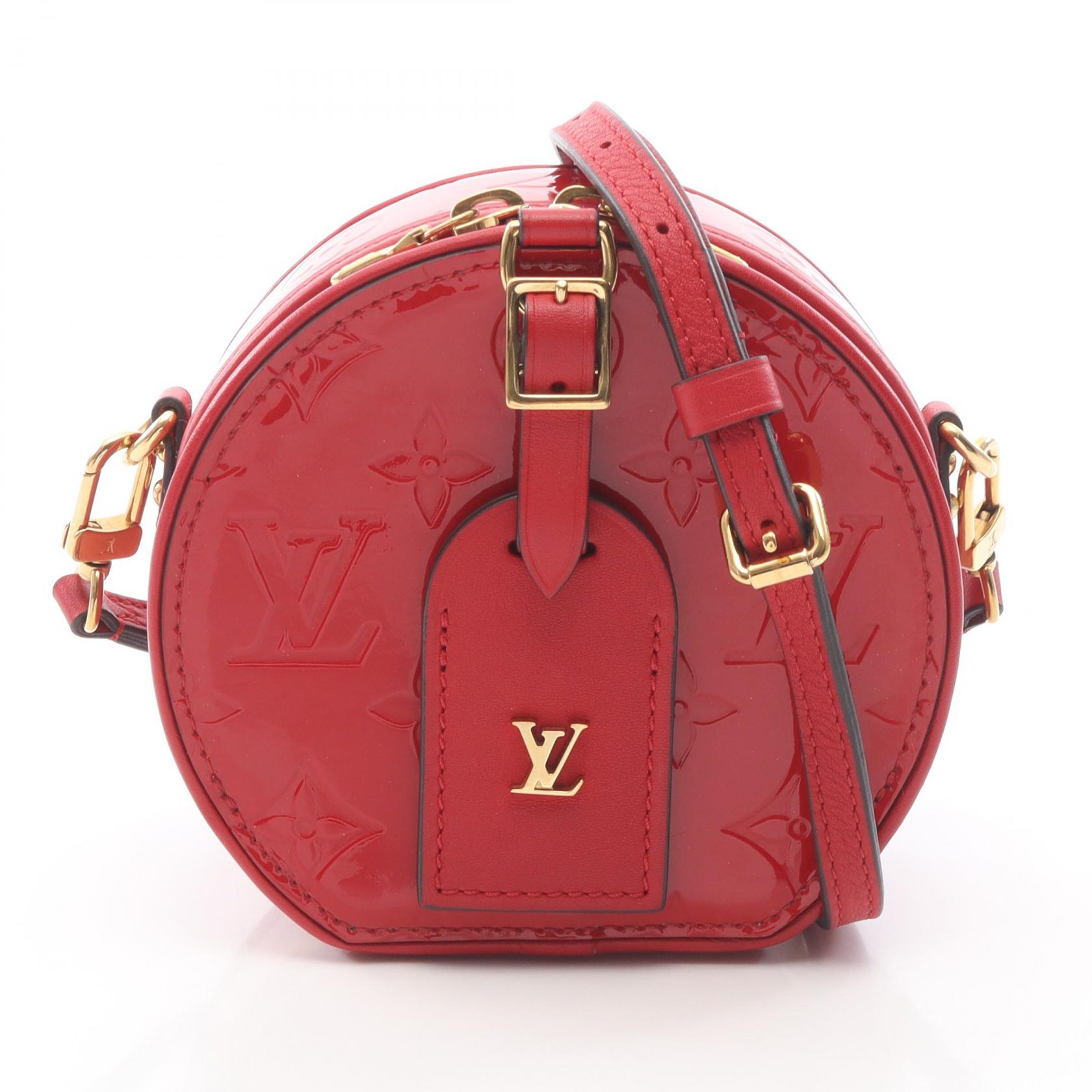 【5%OFFクーポン×ポイント5倍】ルイ・ヴィトン LOUIS VUITTON ミニ ボワットシャポー ショルダーバッグ バッグ レザー ヴェルニ レディース レッド系 M90498 【中古】