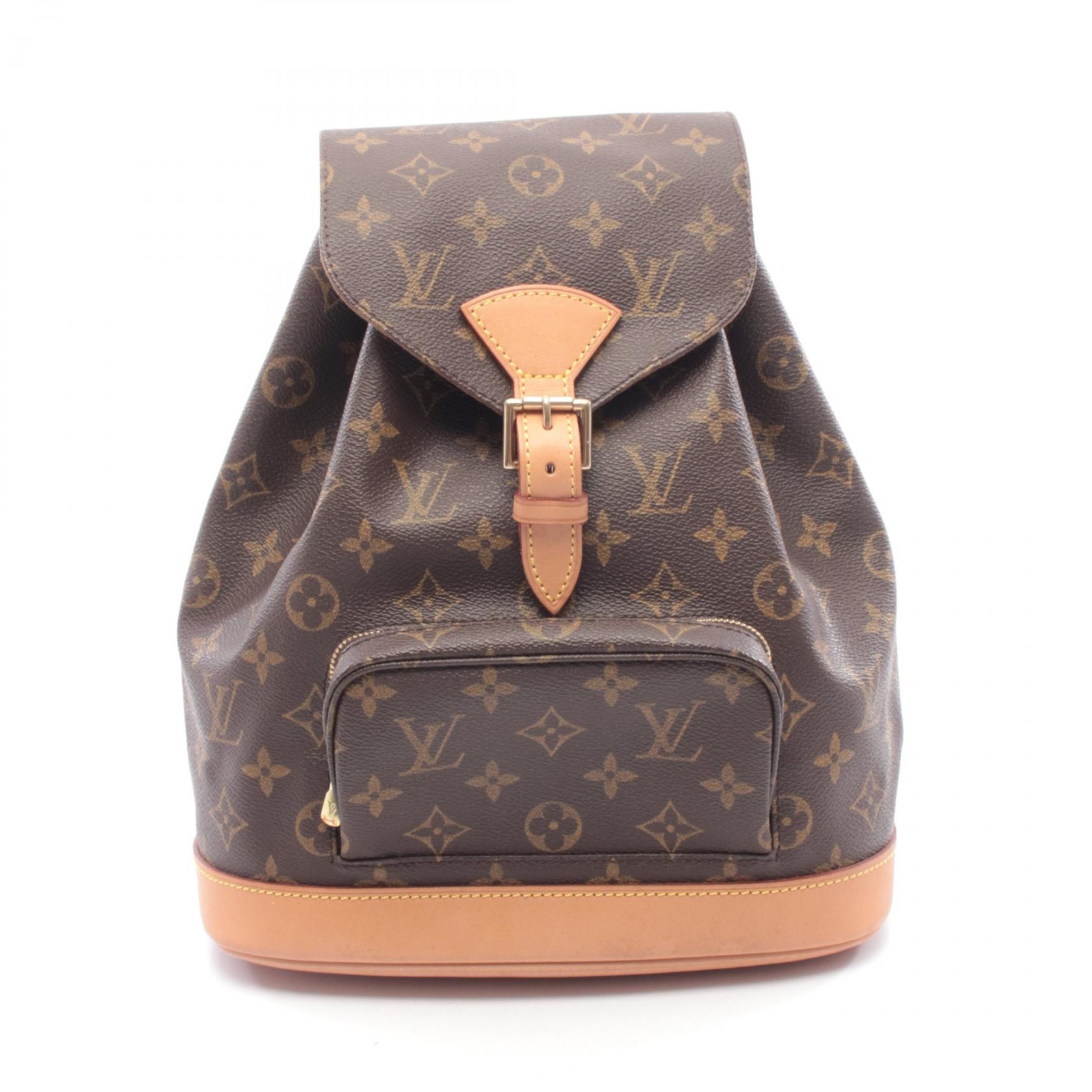 【5%OFFクーポン×ポイント5倍】ルイ・ヴィトン LOUIS VUITTON モンスリMM リュックサック バックパック バッグ PVCコーティングキャンバス レザー モノグラム レディース ブラウン系 M51136 【中古】バックパック・リュック