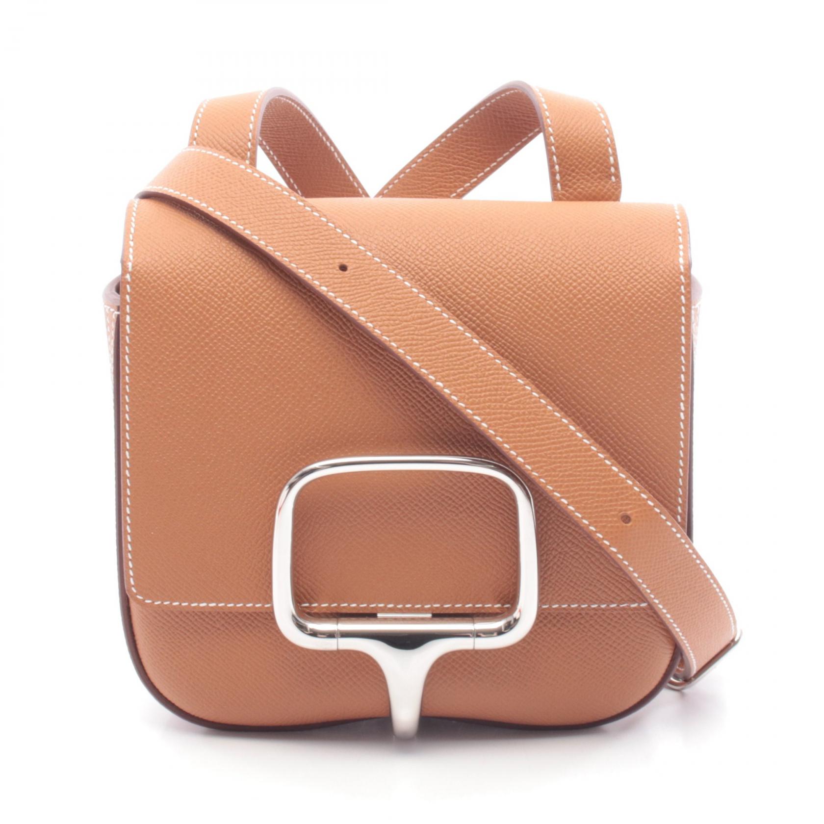 【P5倍×5%OFFクーポン】エルメス HERMES デッラ カヴァッレリア ミニ ショルダーバッグ バッグ レザー トリヨンクレマンス レディース ブラウン系 【中古】