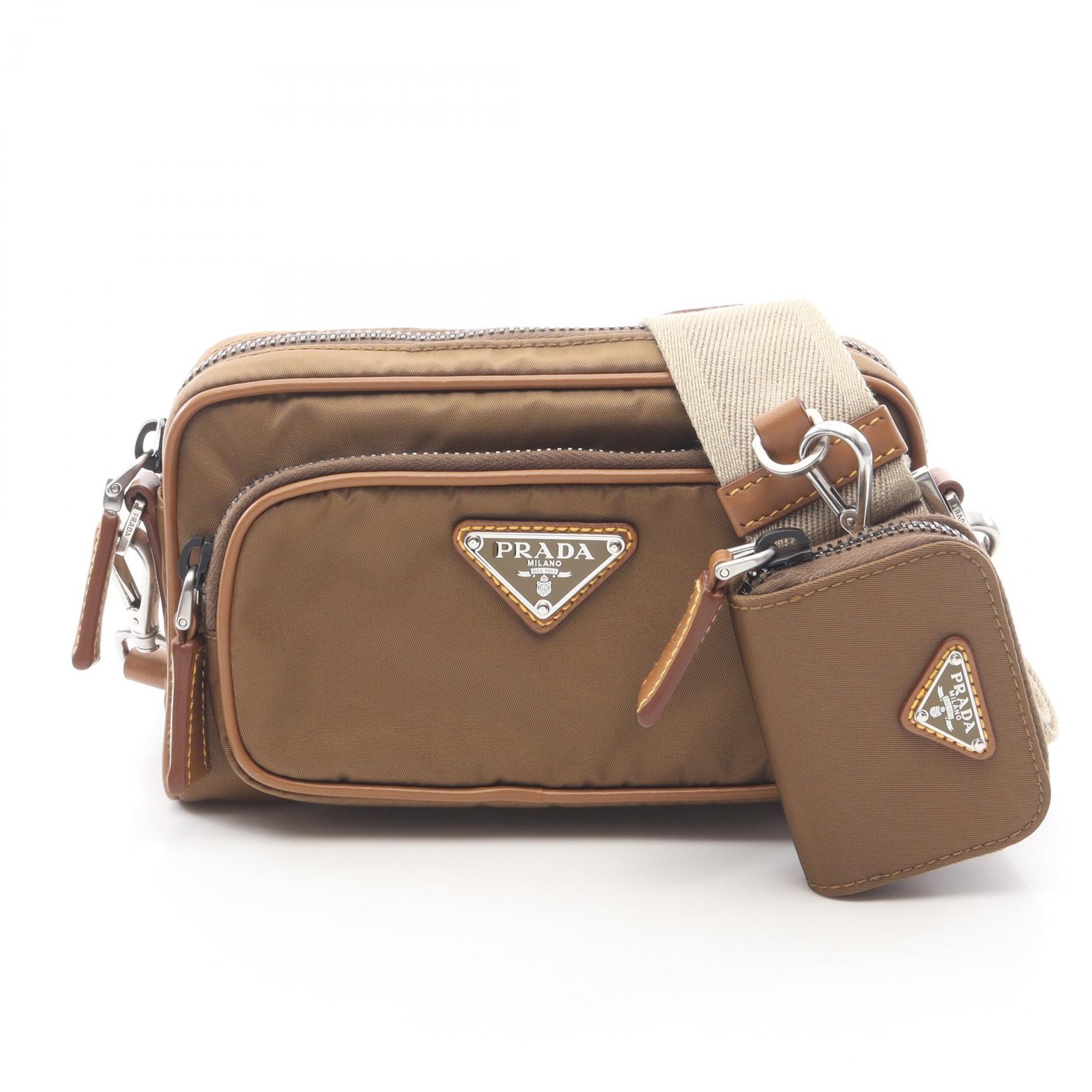【2万円OFFクーポン対象】プラダ PRADA Re-Nylon ショルダーバッグ バッグ ナイロン レザー レディース ブラウン系 2VH172 【中古】