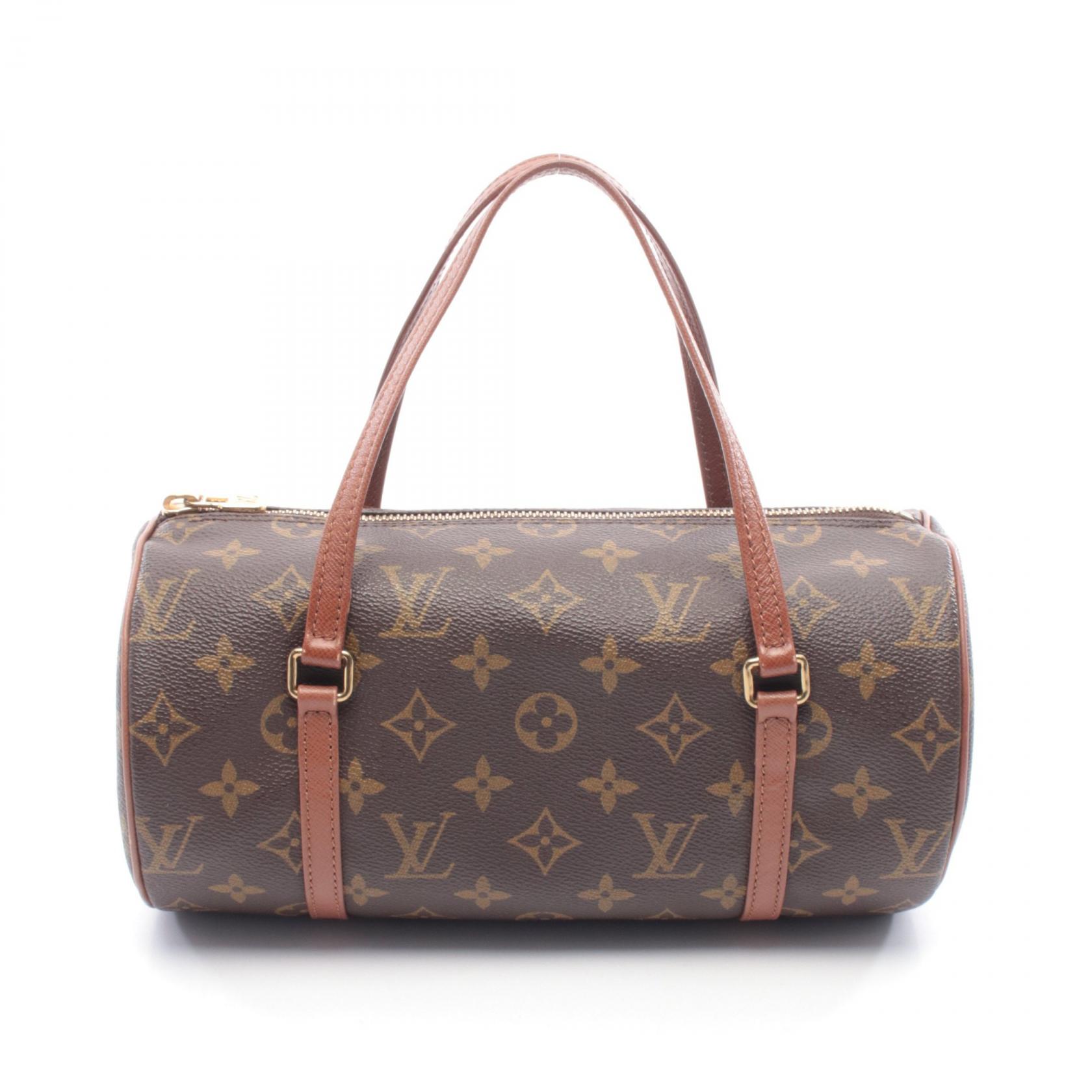 ルイ・ヴィトン LOUIS VUITTON パピヨン26 旧型 ハンドバッグ バッグ PVCコーティングキャンバス レザー モノグラム レディース ブラウン系 M51366 【中古】