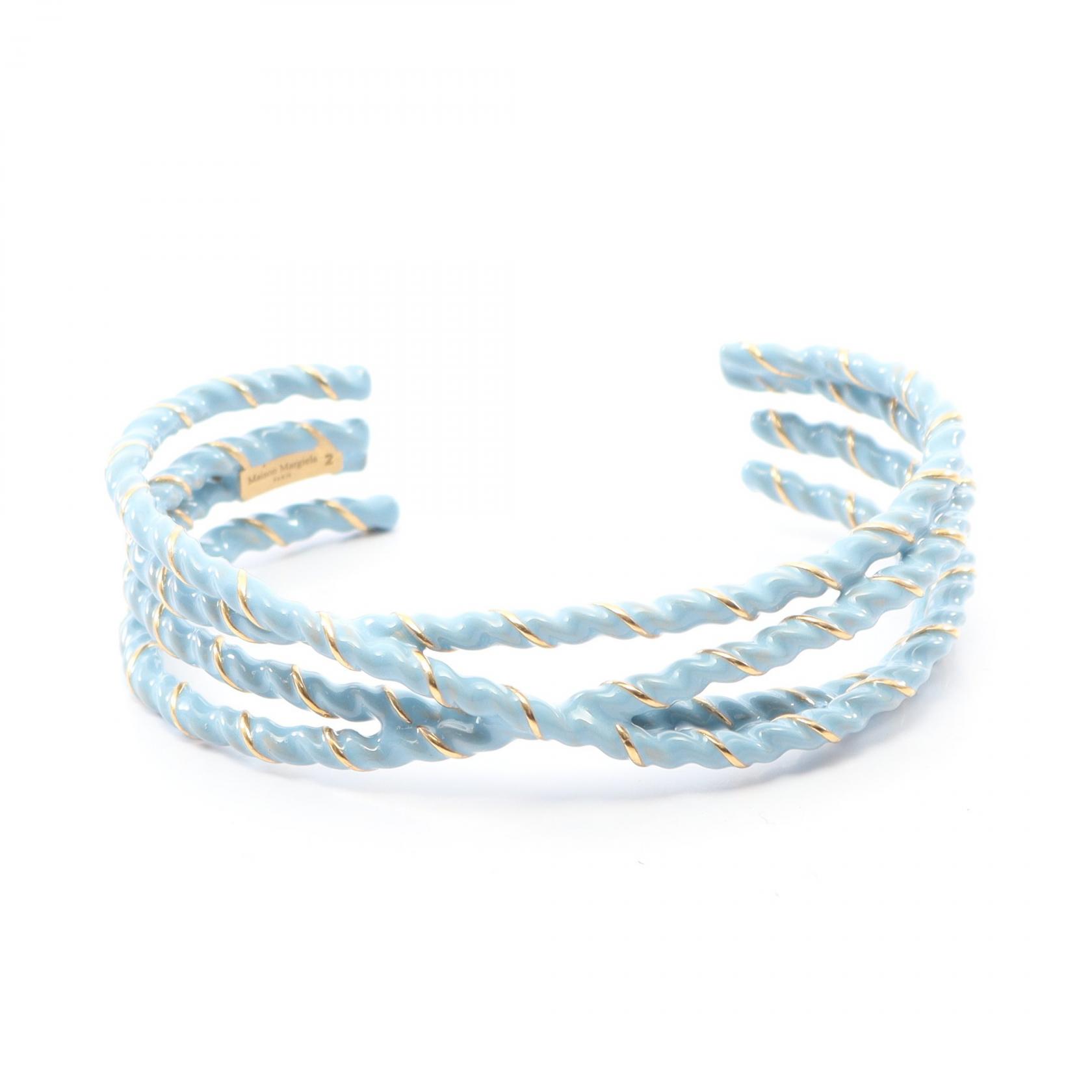 【4時間限定！ポイント10倍 】4/13 20時～23:59／メゾンマルジェラ11 Maison Margiela 11 Laces Rope Bangle バングル アクセサリー GP（ゴールドメッキ） レディース ブルー系 / ゴールド系 【中古】 28,105円