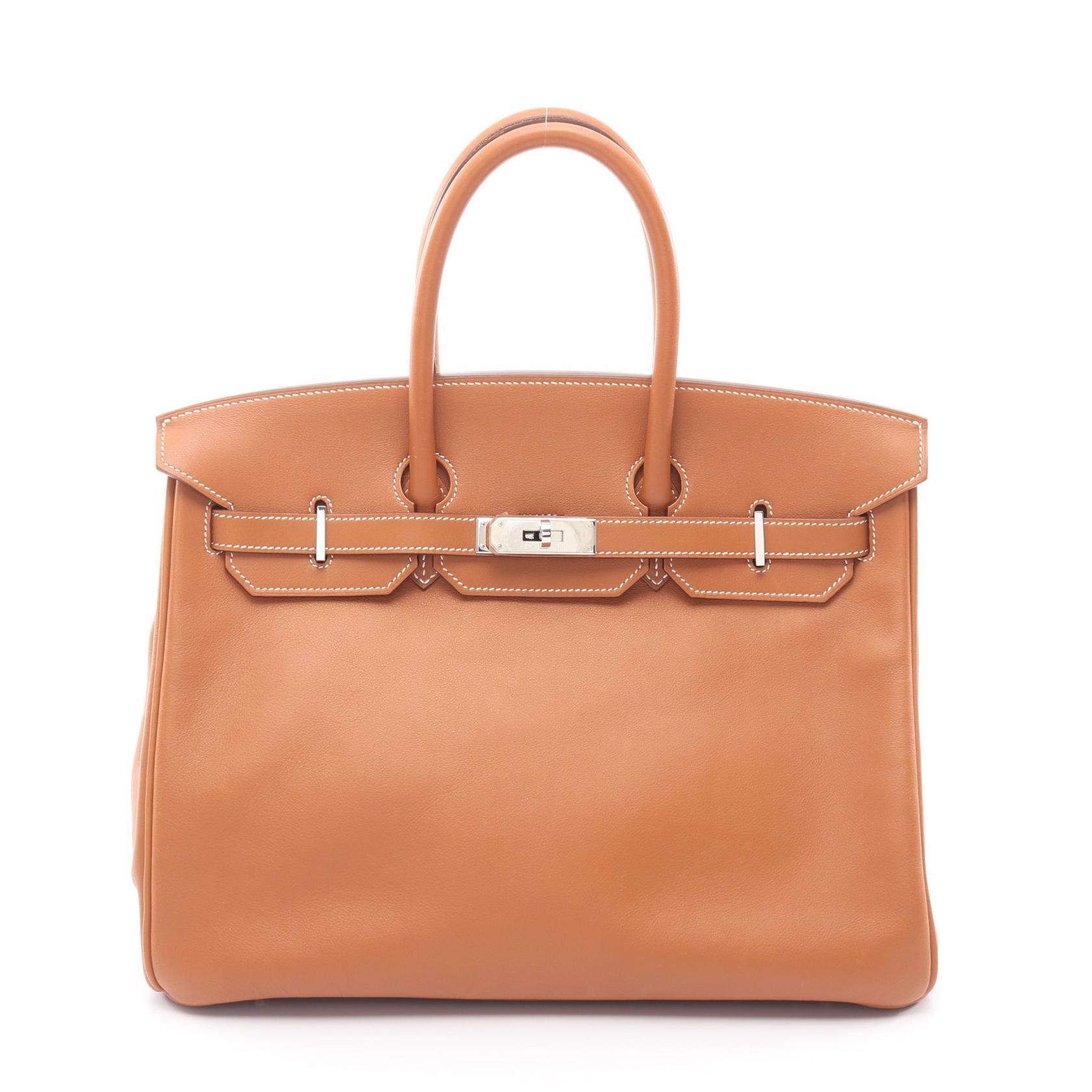 【P5倍×5%OFFクーポン】エルメス HERMES バーキン35 ハンドバッグ バッグ レザー ヴォースイフト ヴォースイフト レディース ブラウン系 【中古】