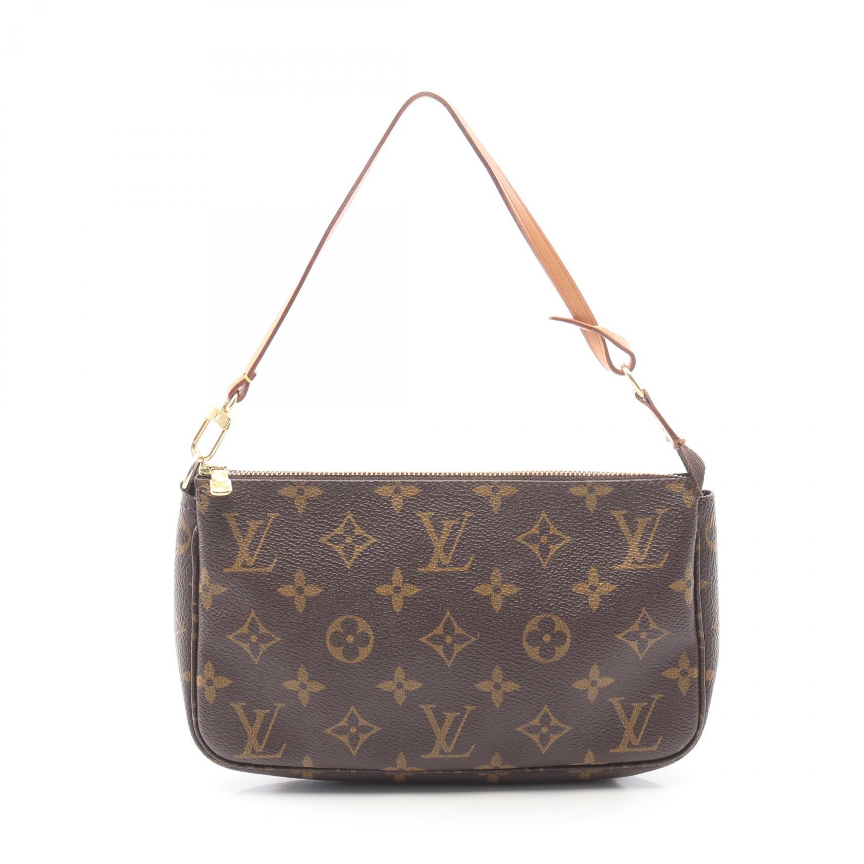 ルイ・ヴィトン LOUIS VUITTON ポシェットアクセソワール モノグラム ハンドバッグ バッグ PVCコーティングキャンバス レザー レディース ブラウン系 M51980 【中古】