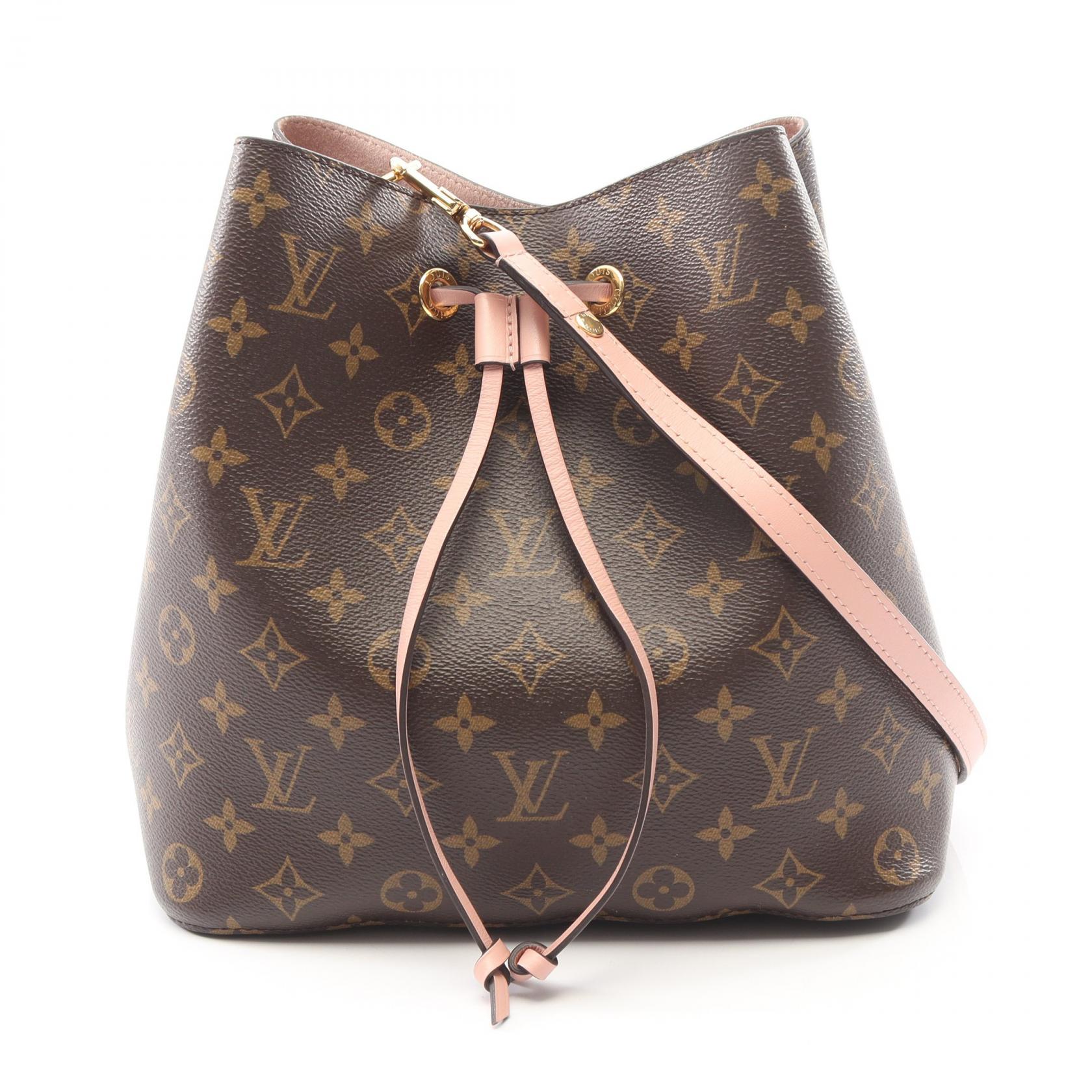 【10%OFFクーポン対象】ルイ・ヴィトン LOUIS VUITTON ネオノエ モノグラム ローズプードル ショルダーバッグ バッグ PVCコーティングキャンバス レザー レディース ブラウン系 / ピンク系 M44022 【中古】